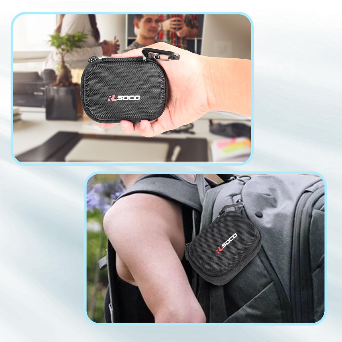 RLSOCO Hard Case for JBL Endurance Peak 3 Dust and Water Proof (IP68) True Wireless Active Earbuds | Storage Pouch with Sturdy Metal Hook | Compact Design with YKK Zipper (Case Only)