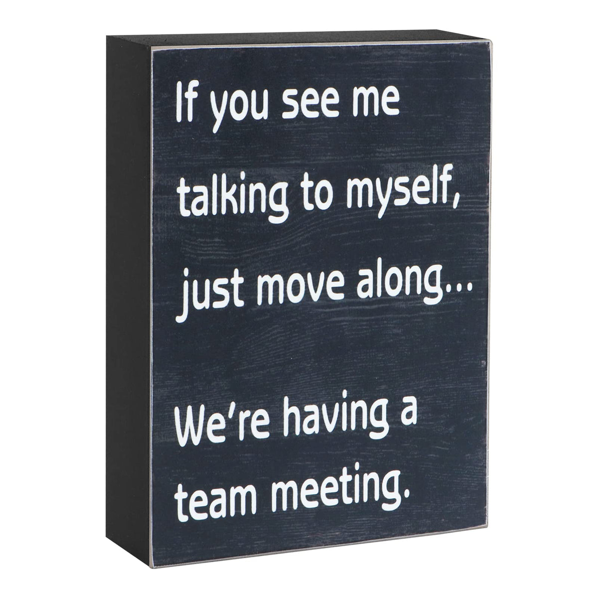 Esur Funny Office Desk Decor Wood Box Sign - Home Office Decorations Supplies for Women - Cute Cubicle Desk Accessories