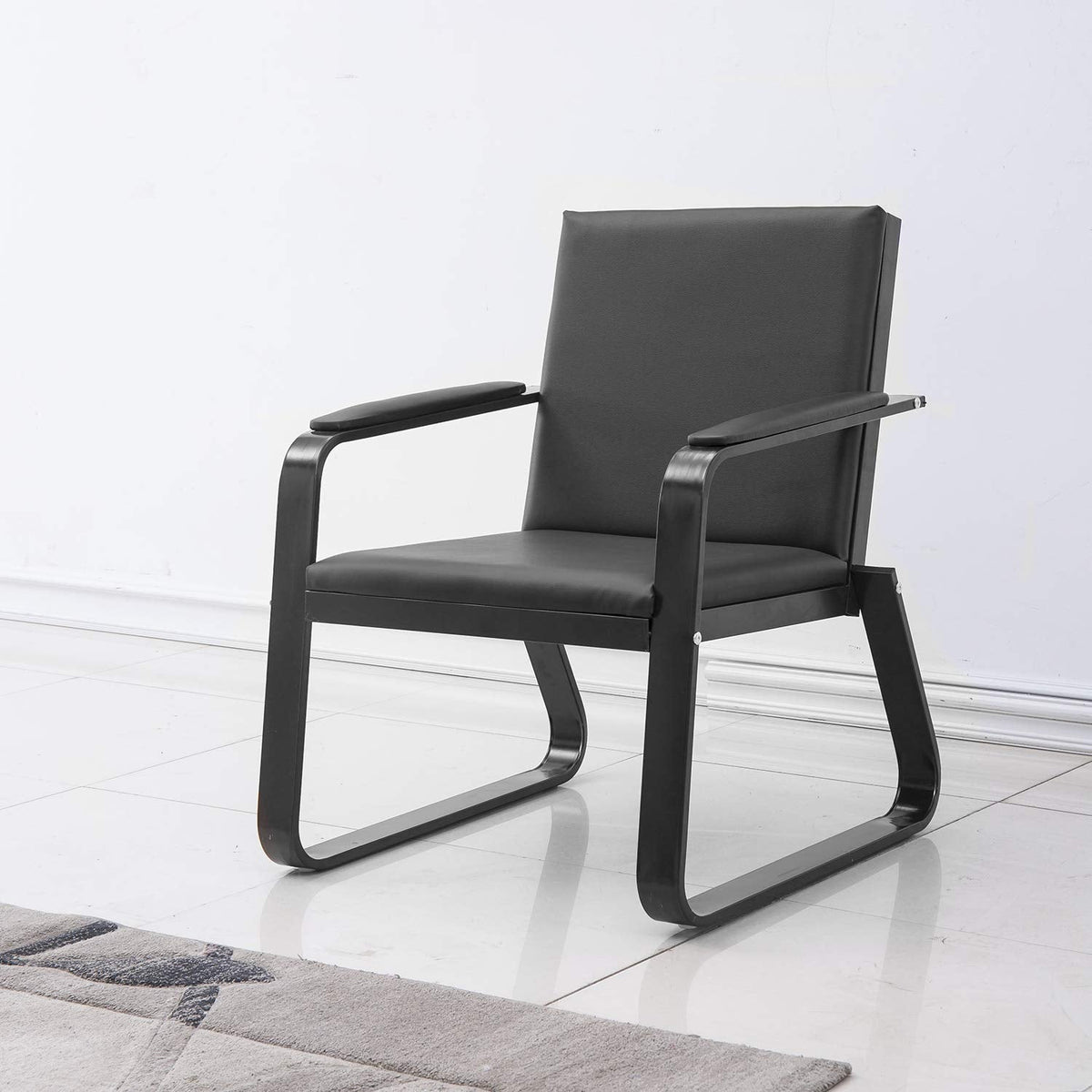 wonline Waiting Room Chair with Armrest PU Leather Office Waiting Room Furniture, Office Guest Seating Lobby Conference Reception Chairs for Airport Clinic Hospital Bank Salon Barber