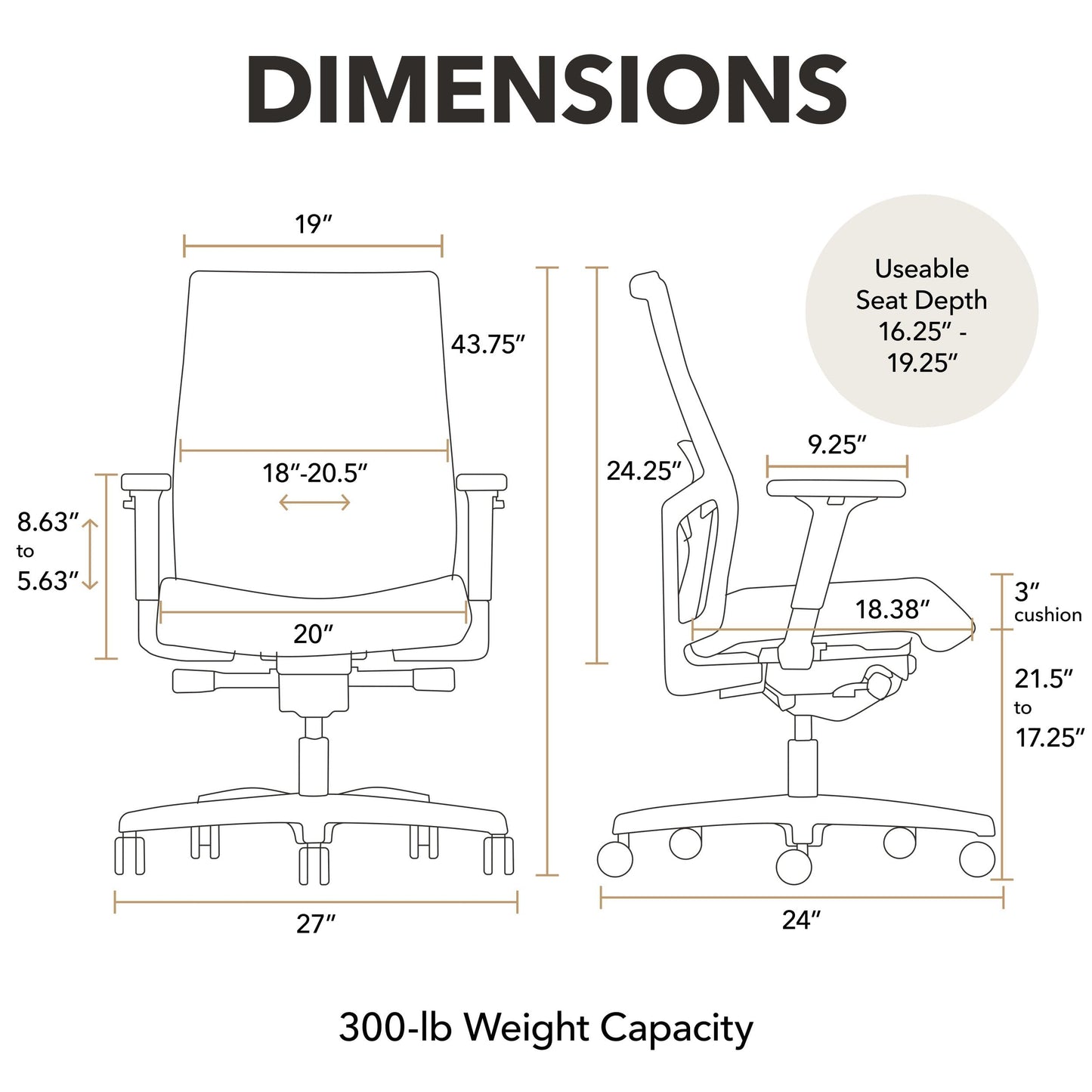 HON Ignition 2.0 Ergonomic Mesh Office Chair, Mid-Back, Synchro-Tilt, Home Office Desk Chairs, Basalt Seat Fabric, Fog Mesh, White Frame, Titanium Grey Adjustable Lumbar