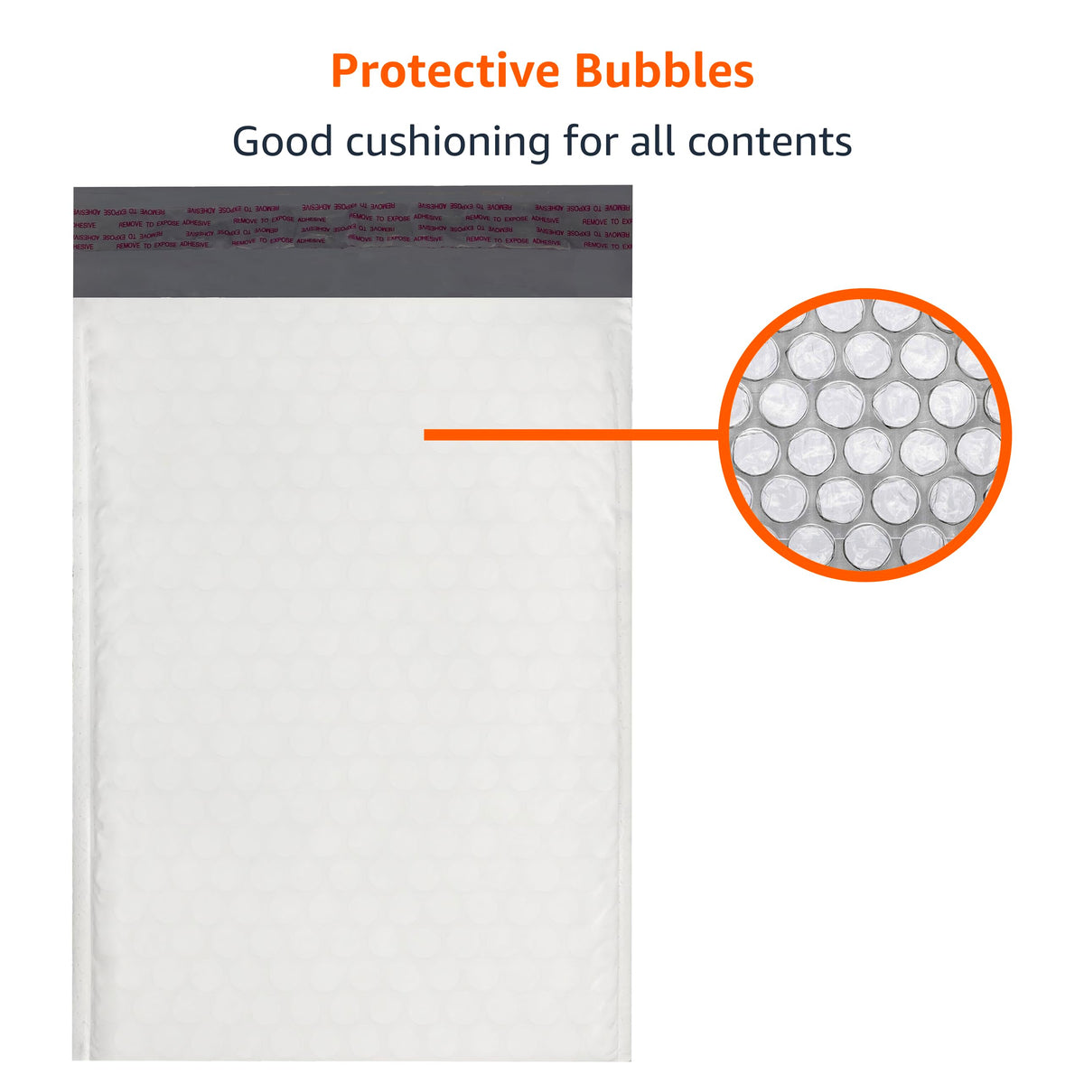 Amazon Basics Poly Bubble Mailer, 8.5" x 12" (Internal Size 8.25" x 11"), Self-Seal, 100-Pack, White/Grey