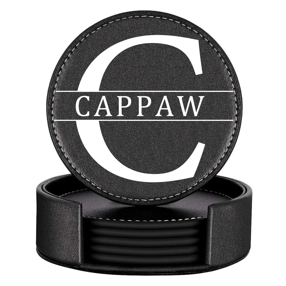 Personalized Leather Coaster for Drinks, Custom Coffee Coasters Set of 6, Customize Cup Coasters with Monogram Engraved, Wedding Gifts