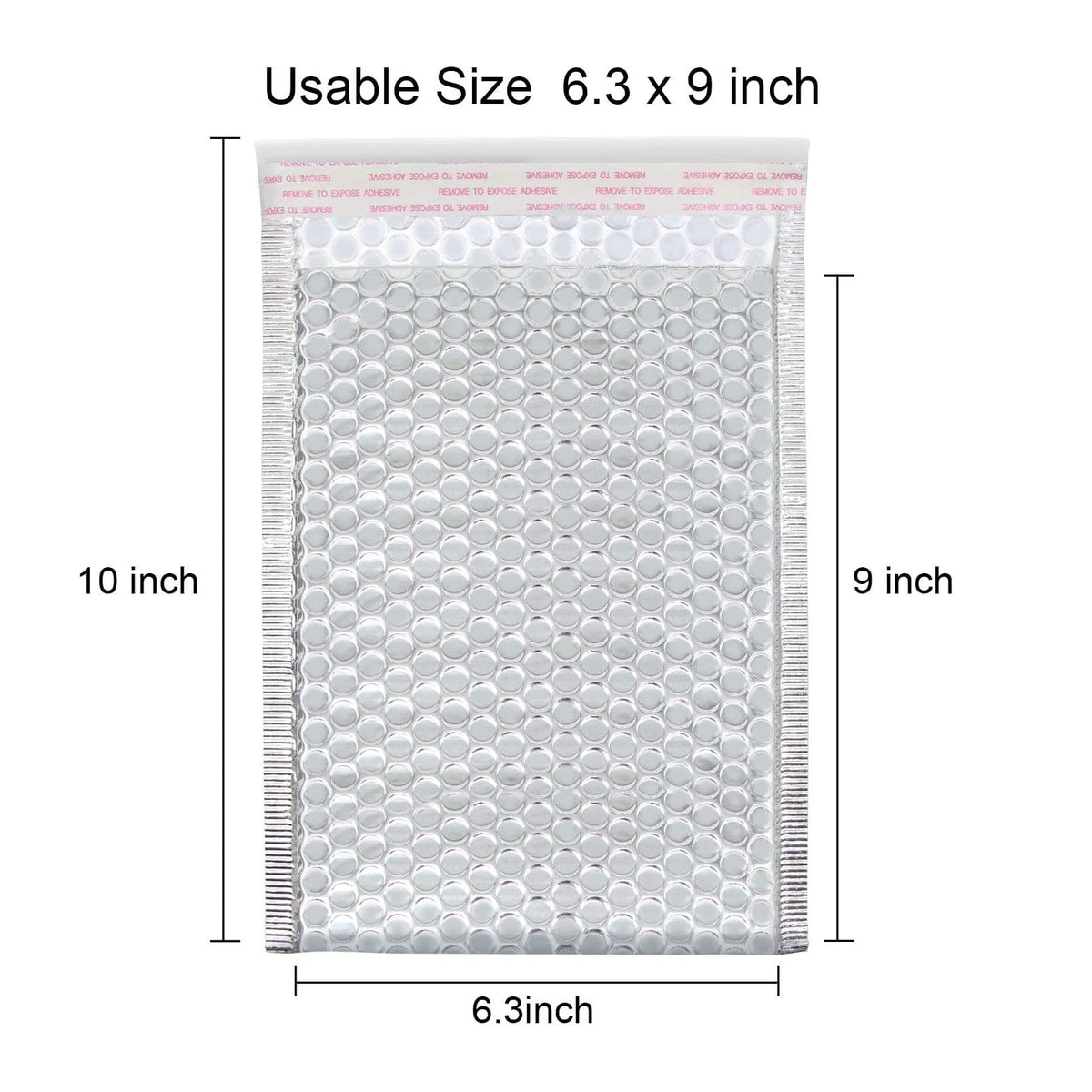 YUENPUN 50 Pack 7 x 9 Inch Metallic Bubble Mailers, Silver Padded Mailing Envelopes, Foil Self Seal Padded Envelopes for mailing, packing