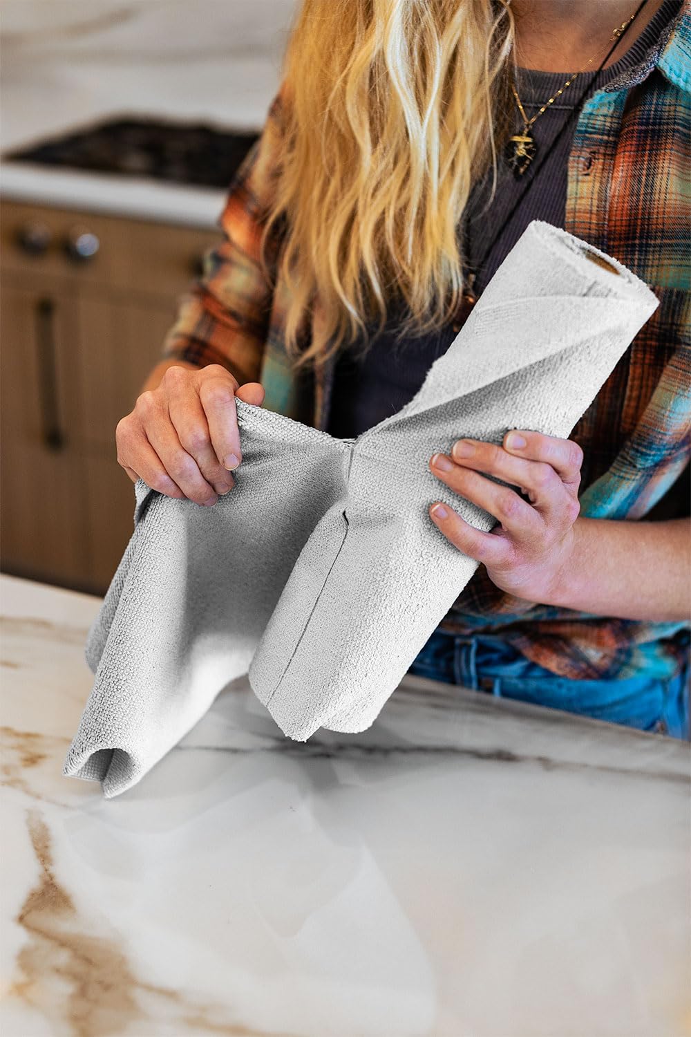 The Rag Company - Rip N' Rag Multi-Purpose Reusable Microfiber Towels for Home, Office, Garage, RV and More - 30 Count Roll - Premium 70/30 Blend - 200gsm