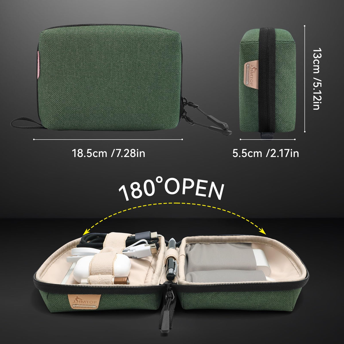 SIMTOP Small Electronics Organizer Travel Case, Portable Tech Case Pouch for Cable, Charger, Phone & Earbuds – Water-Resistant Cord Storage for Commute, Office & Business Trip – Compact Design