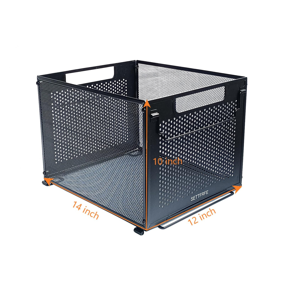 SETTFRFE Letter Size Hanging File Folder Organizer,Metal Filing Crate,File Basket for Hanging File,Black (Perforated metal plate)