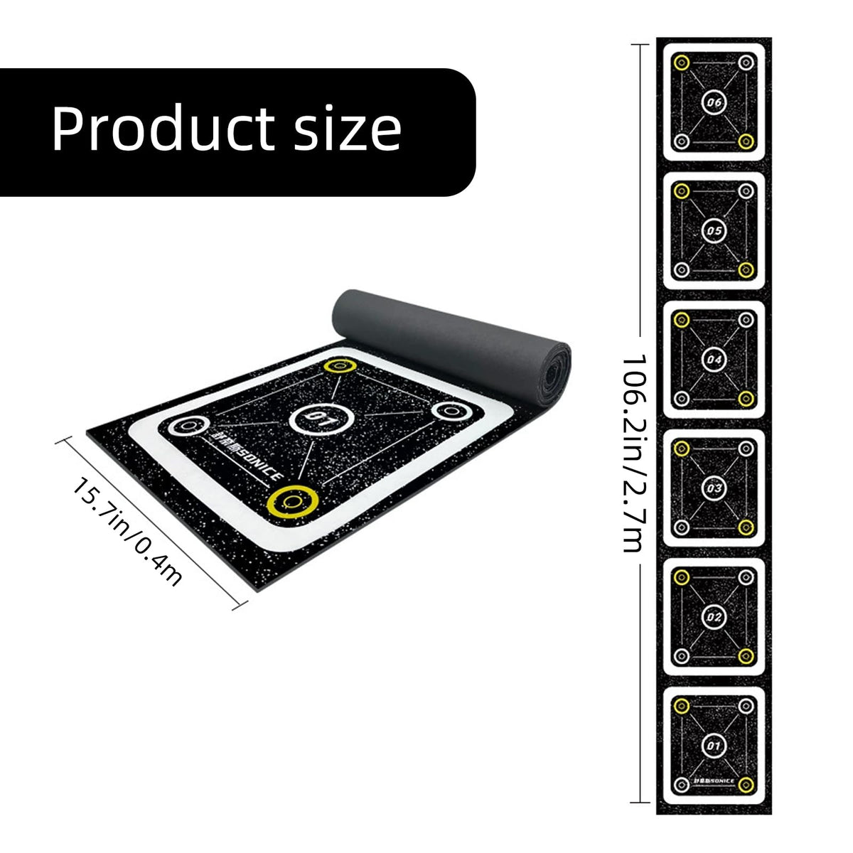 GYHPD Rubber Agility Ladder 8.8 Ft Non-Slip Speed Agility Training Ladder Pad for Soccer Football Footwork, Workout Ladder for Soccer Football Tennis Boxing Training, Agility Training Equipment