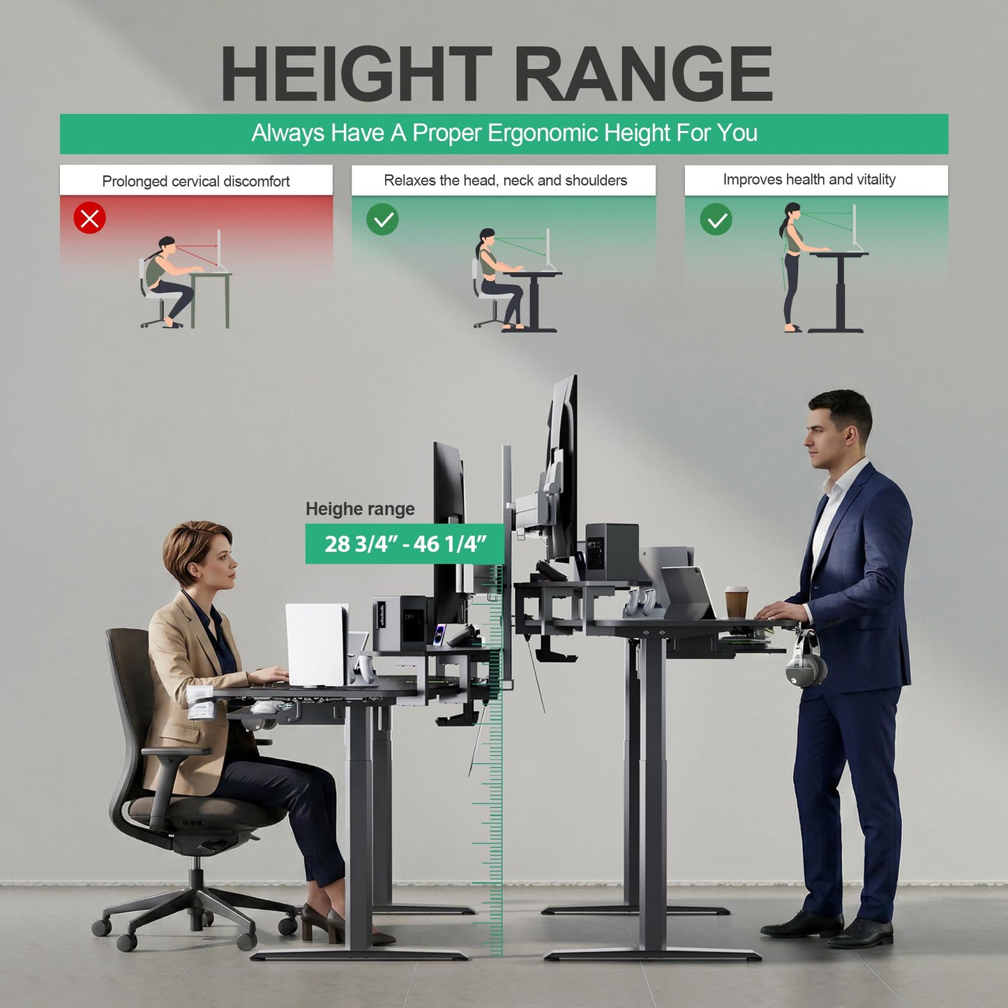 JWX 72" Height Adjustable Gaming Desk, 3-Zone Creator Workstation with Acrylic RGB Lighting, Keyboard Tray & Full Desk Mouse Pad, Dual Motor Sit Stand Desk for Streaming, Studio & Home Office