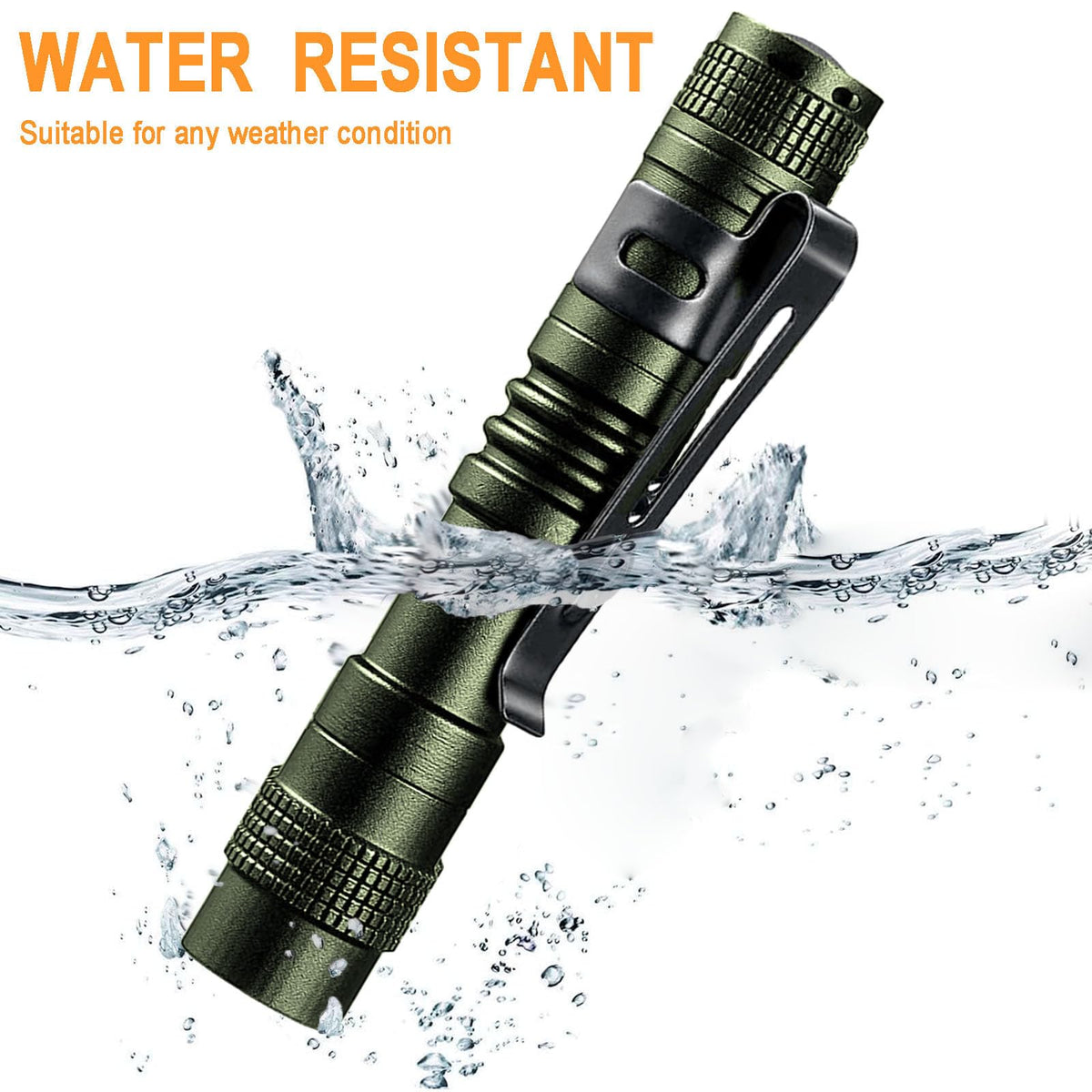 Beieverluck 20 Pack Pen Light Flashlight Mini Small Flashlight with Clip Waterproof LED Pocket Pen Flashlights for Camping, Inspection, Work, and Emergency(Small,Green)