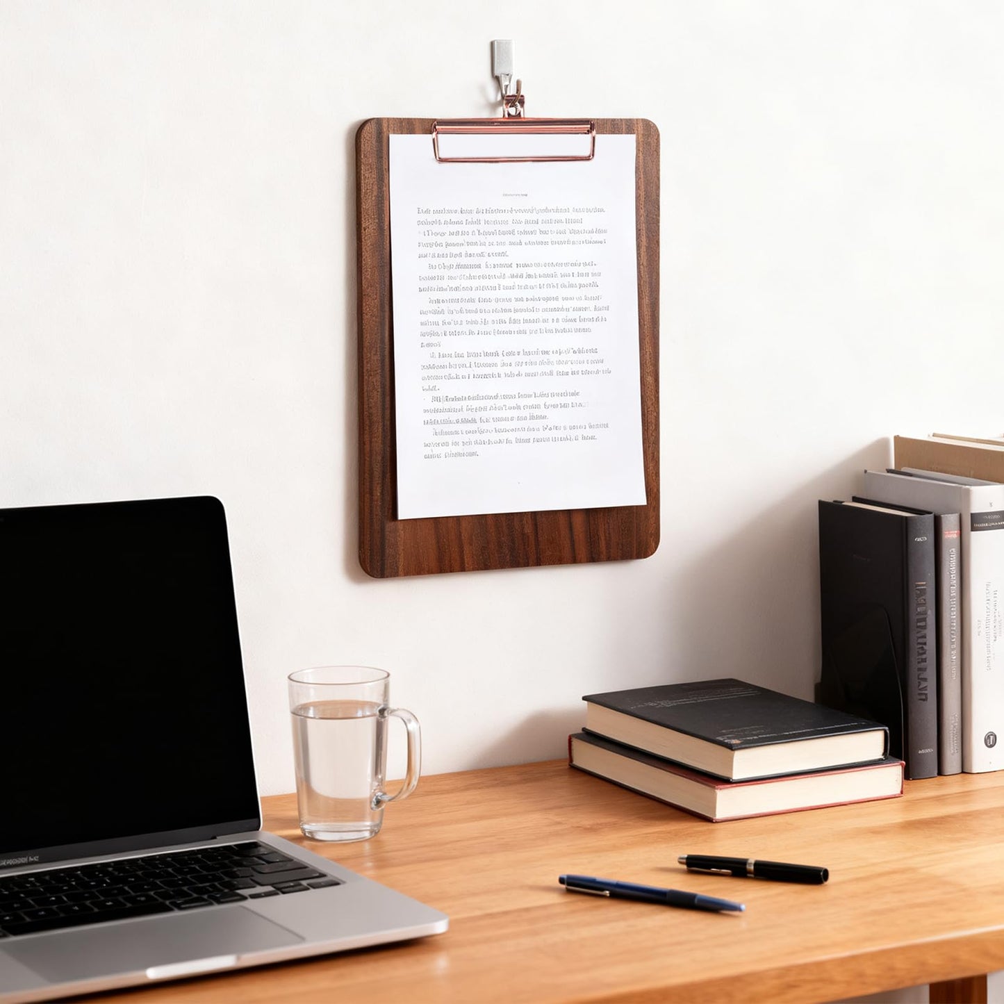 Reaeng Wood Clipboard with Stand, Walnut Solid Wood Clipboard 12.6×8.7", Classroom Essentials & Teacher Gifts, Desk Clipboard Holder for Office & Home
