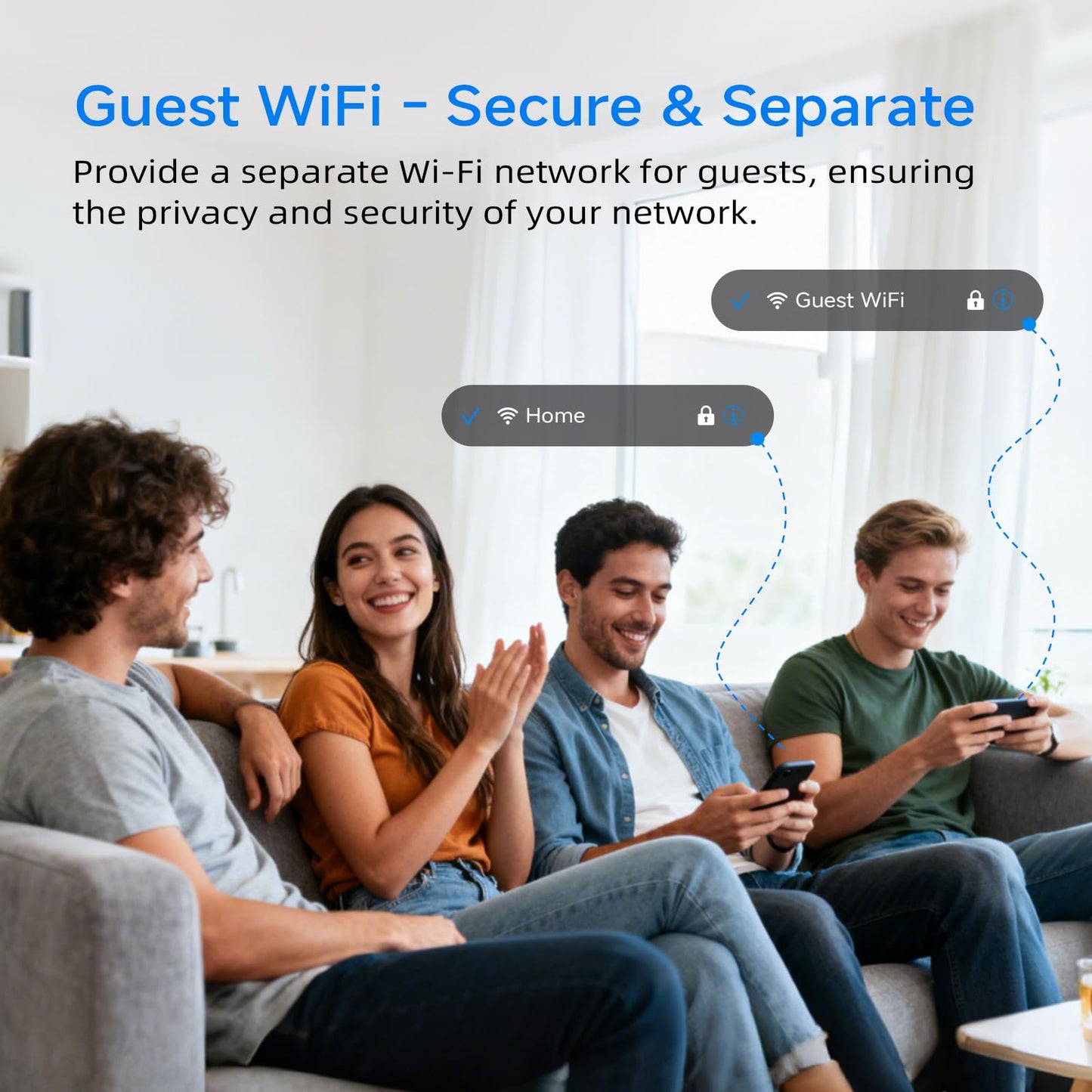DBIT N300 2.4GHz WiFi Router with WISP Wireless Repeater Mode Internet Router for Security Cameras, IoT Smart Home Devices - Guest Network, Internet Access Control, WPA2, WPS, Easy Setup (T1 Pro)