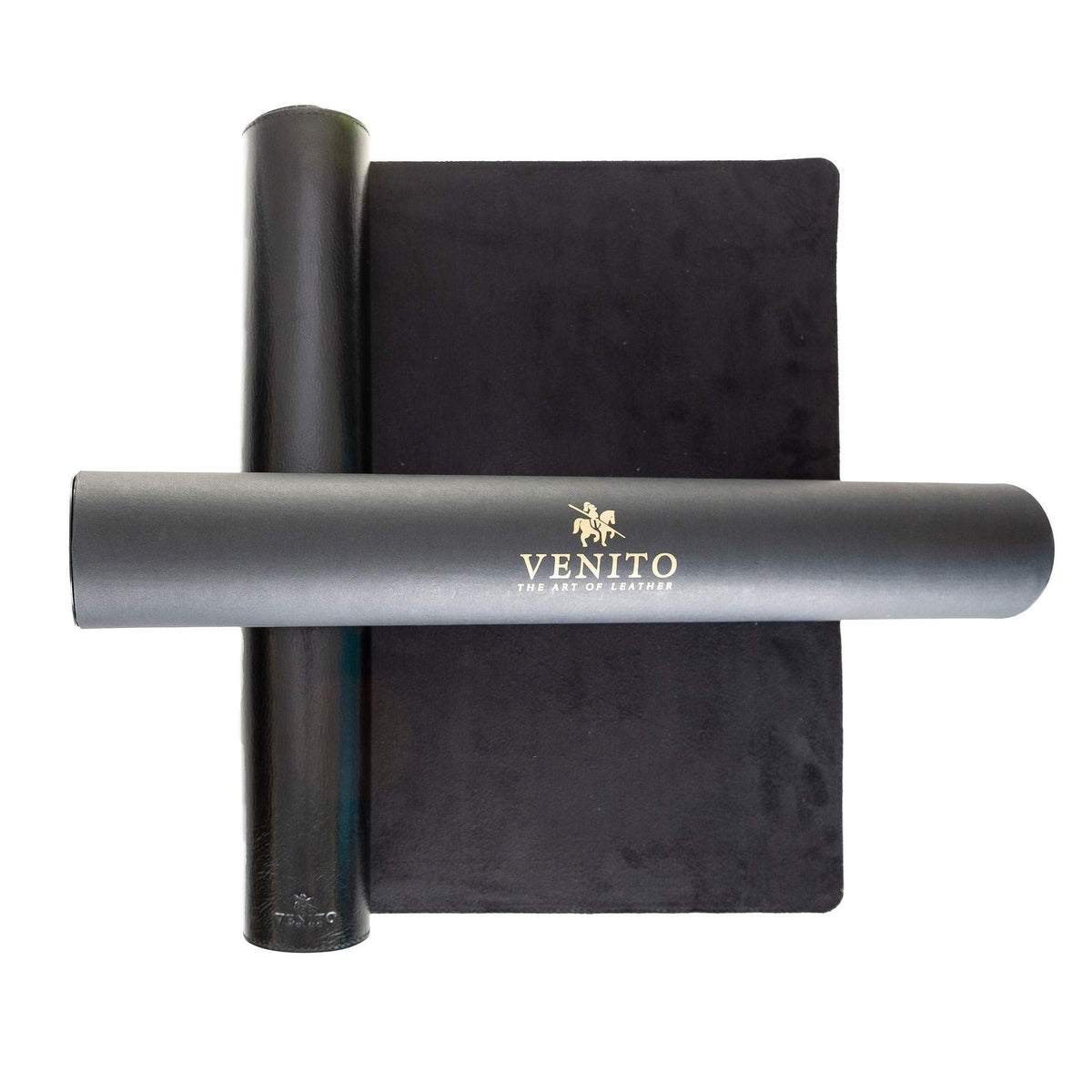 Venito Premium Leather Desk Mat (36 X 19 inch) - Large Mouse Mat for Home Office Accessories (Rustic Black)*