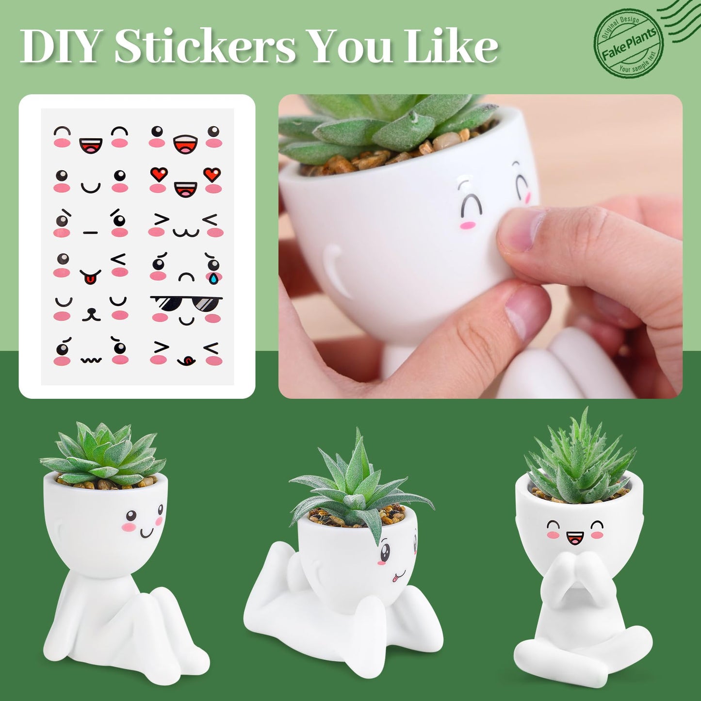Der Rose 3 Pack Fake Plants for Office Desk Accessories Artificial Succulents Plants for Room Bathroom Home Decor for Women