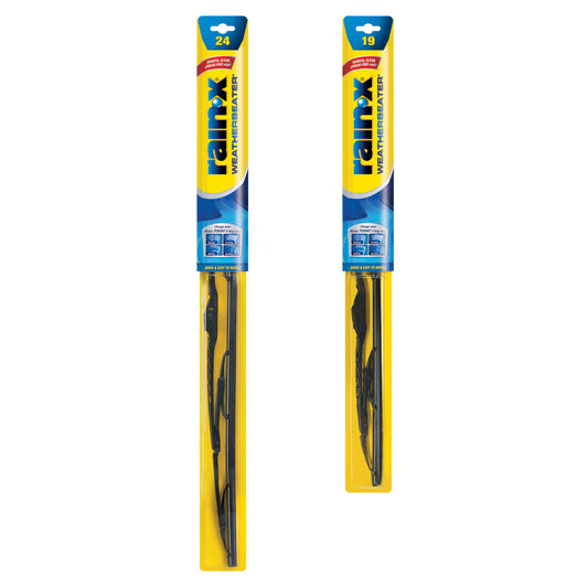 Rain-X 820144 WeatherBeater Wiper Blades, 24" and 19" Windshield Wipers (Pack Of 2), Automotive Replacement Windshield Wiper Blades That Meet Or Exceed OEM Quality And Durability Standards