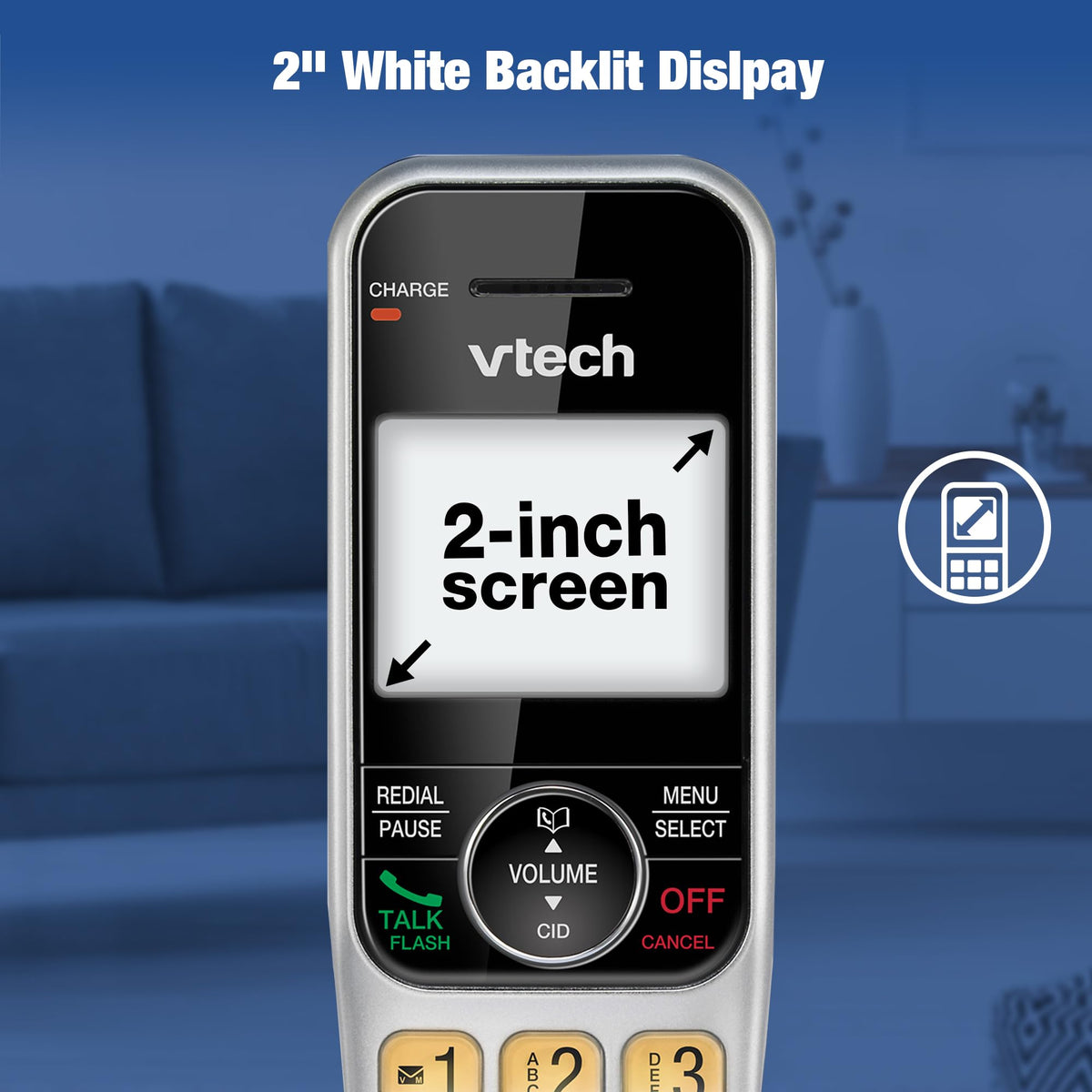 VTech Cordless Phone System for Home with Call Block, Large Display & Buttons, Backlit Screen, Full-Duplex Speakerphone, Caller ID/Call Waiting, DECT 6.0, Easy to Use, Table & Wall Mountable | CS5319