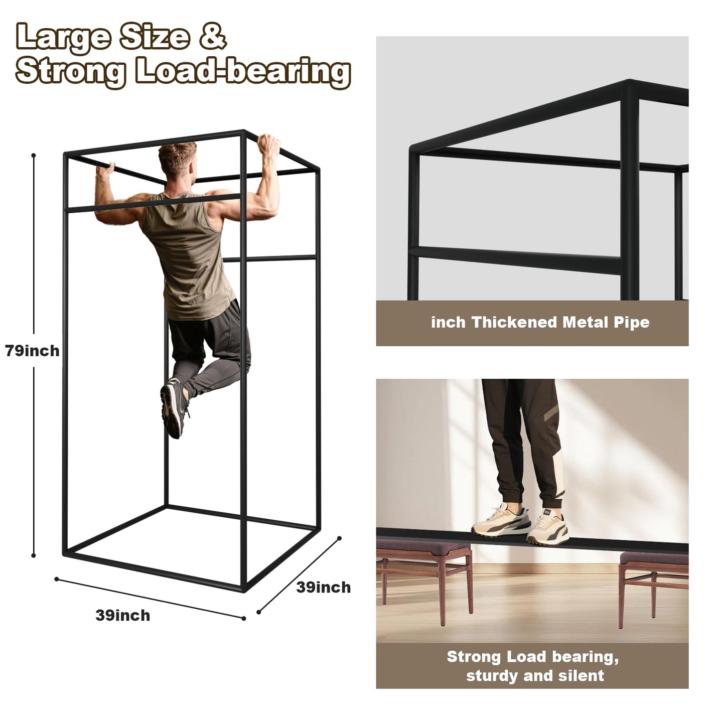 Pengfei Portable Fitting Room, Dressing Room Frame with Curtain and Hook, Changing Room for Clothing Store, Boutiques, Office, Temporary Privacy Space, Easy to Assemble, Black, 39x39x79 inch