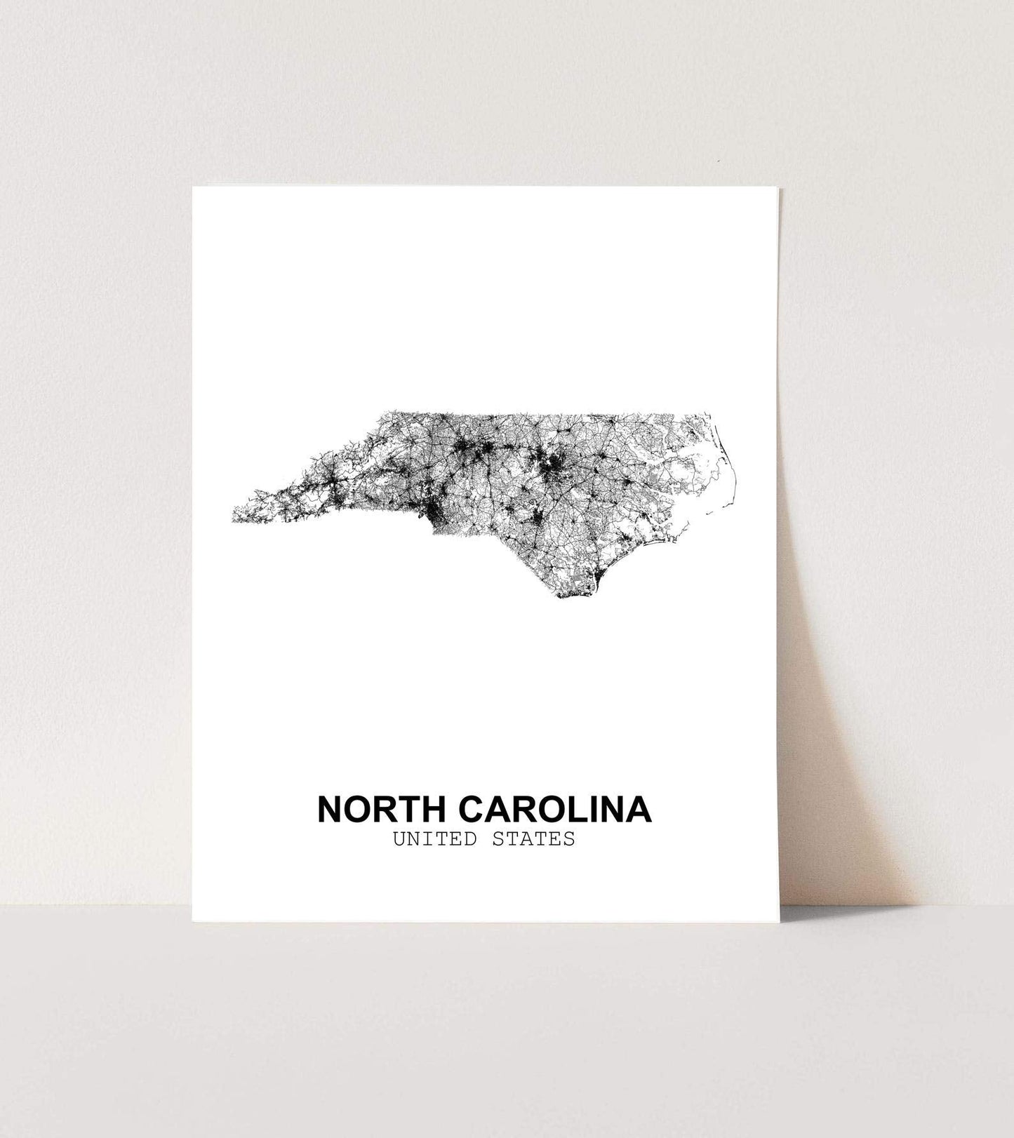 Eleville 8X10 Unframed North Carolina United States Country View Abstract Road Modern Map Art Print Poster Wall Office Home Decor Minimalist Line Art Hometown Housewarming wgn189
