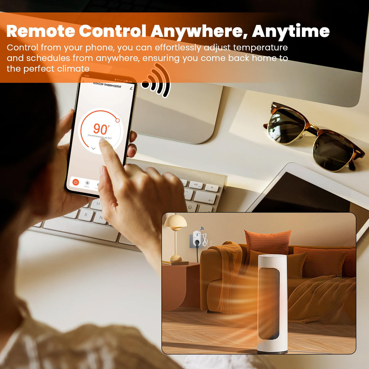 New Generation! Briidea Smart WiFi Temperature Control Outlet Compatible with Alexa Google Assistant, Perfect for Households Greenhouses Reptile Enclosures Incubators, 110V/16A