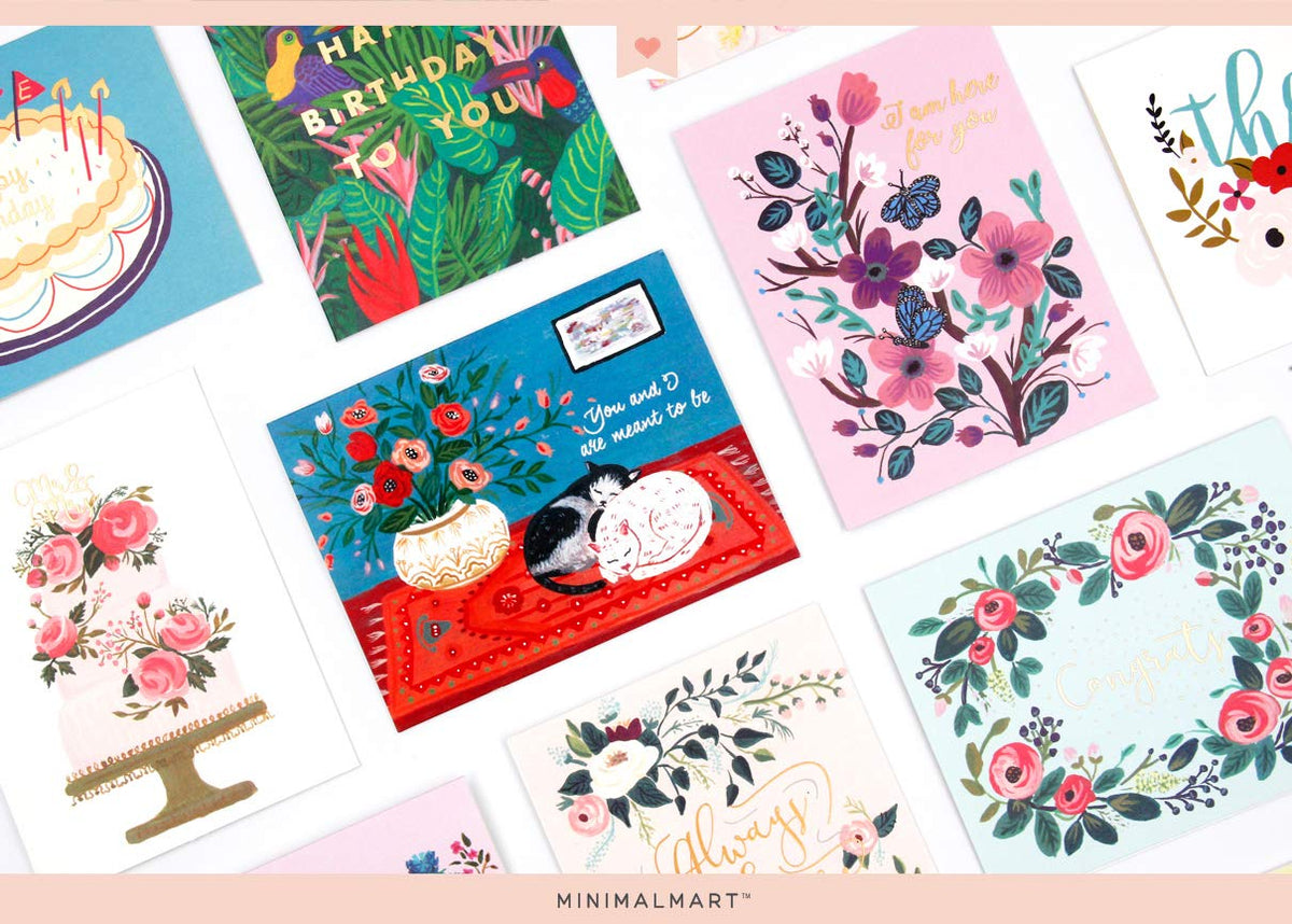 Minimalmart All Occasion Premium Greeting Cards Assortment Box organizer- 32 UNIQUE DESIGNS Birthday, Thank You, Get Well Soon, Congratulations, Wedding, Anniversary, and Friendship Bulk- GOLD STAMPED