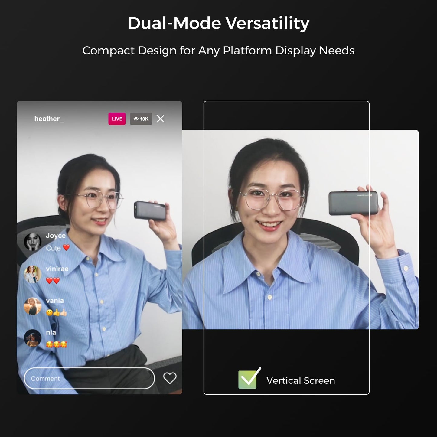 NearStream 4K Webcam for Streaming - Noise Canceling Mic, 45°-95°Adjustable FOV, Auto Focus, AI Framing, Software Control, Plug&Play, Works with Zoom/Teams/Skype/Google Meet
