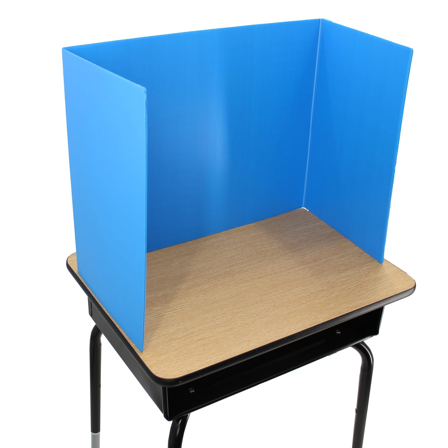 Flipside Products 18”x 46.5” Blue Plastic Study Carrel, Privacy Boards, Premium Corrugated Plastic, Student Privacy and Focus Booth for The Classroom, Desk Divider Cubby for Tests, Made in USA 12 Pack