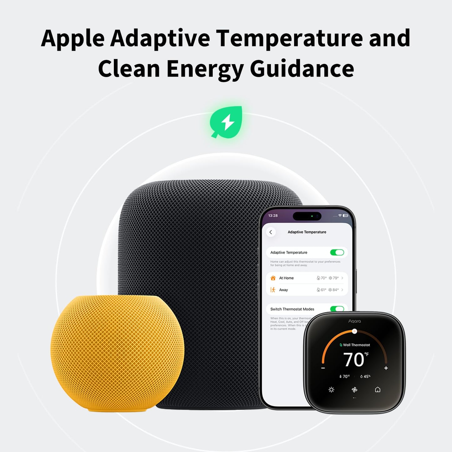 Aqara Smart Thermostat W200 with Apple Adaptive Temperature & Clean Energy Guidance, 4" Touchscreen, Matter Controller, Built-in Radar Sensor, Works with Apple Home, Siri, Google Assistant, Alexa