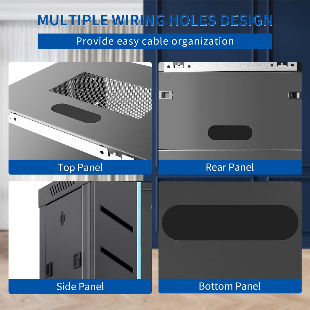 ZHPHMBM 6U Wall Mount IT Network Rack Cabinet - SPCC Cold-Rolled Steel with Vents for Heat Dissipation, Easy Assembly and Cable Routing 15 in Depth for AV and Network Equipment