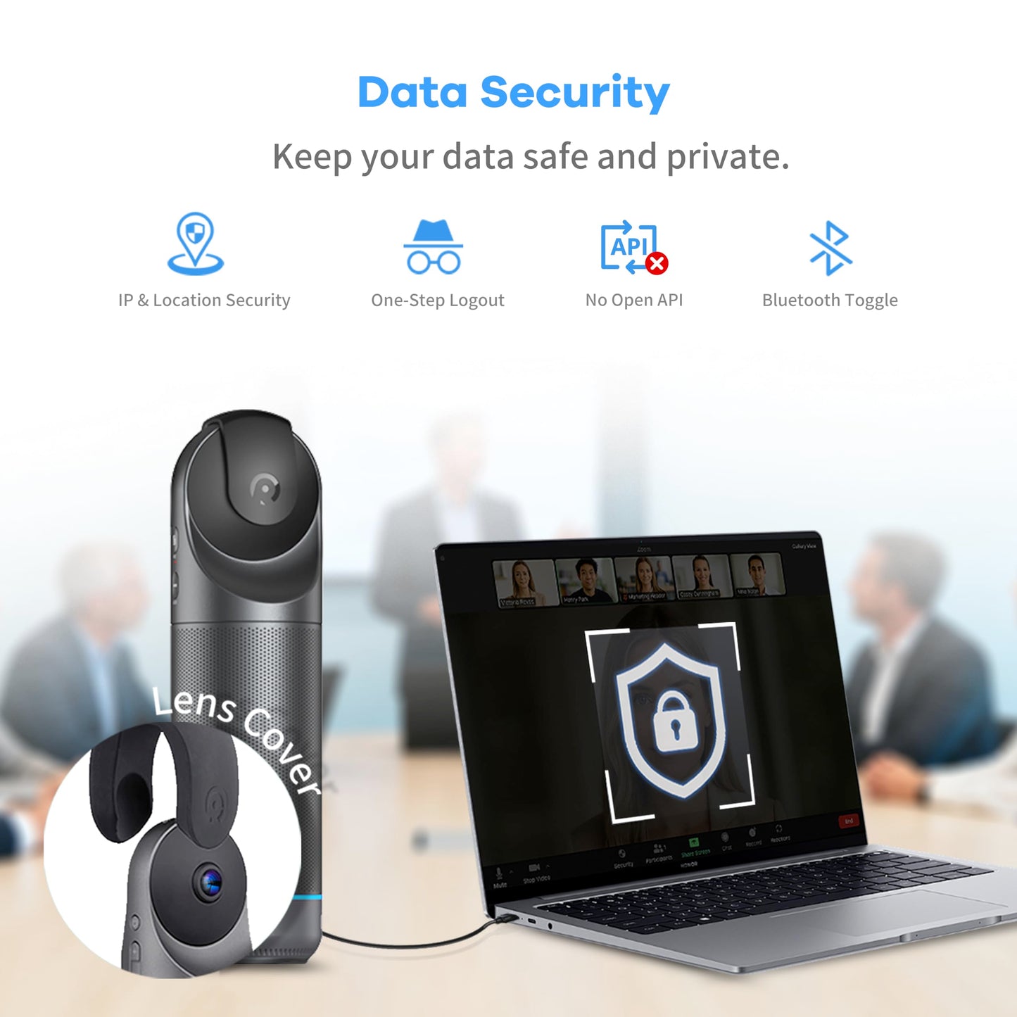 KanDao Meeting Pro 360-degree Video Conference Camera with Microphones and Speakers, AI Tracking, Smart Zooming, Automatic Focus, 4-in-one Standalone Meeting Room Camera System, Wi-fi/HDMI/USB
