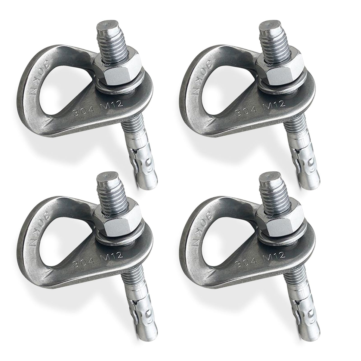 304 Stainless Steel Climbing Anchor Bolt, 30KN Rock Climbing Bolt Hanger, Climb Fastening Bolt Safe Fixed Point, 4 Set Rock Climbing Holds