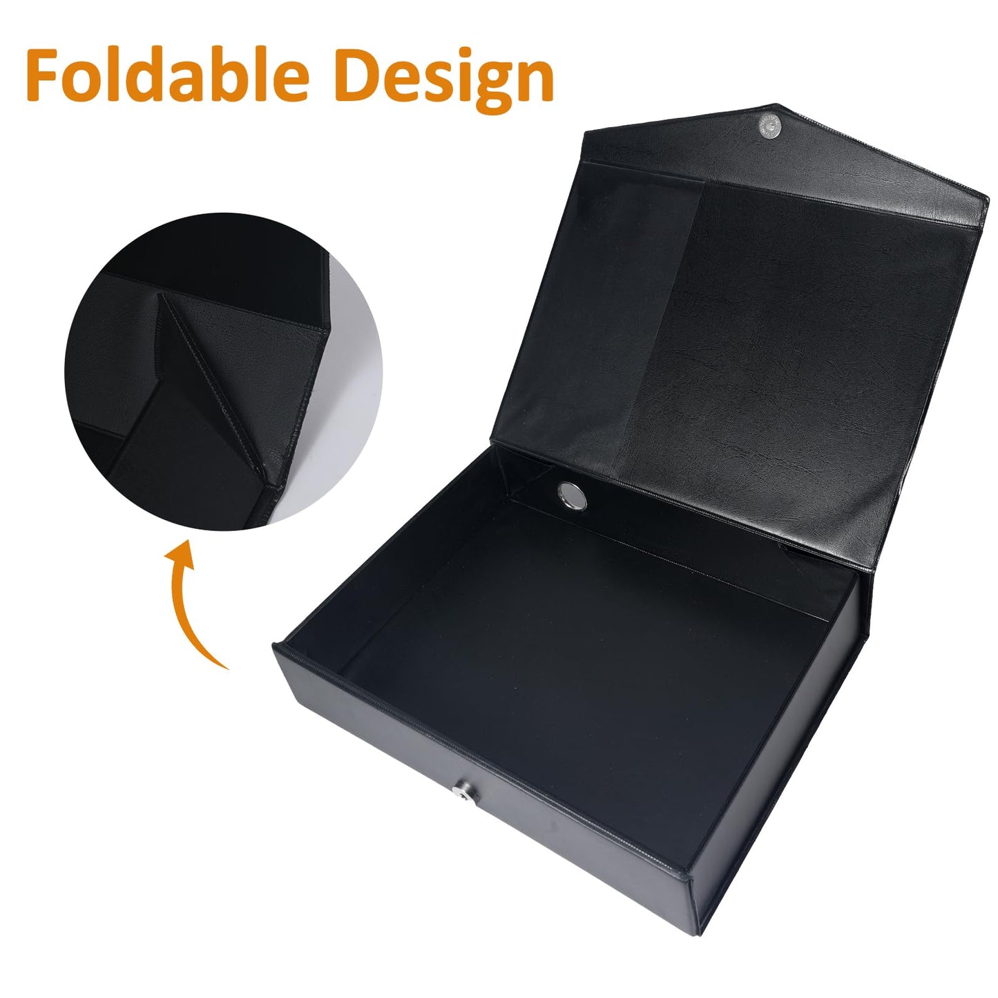 HUA JIE A4 Storage File Boxes Plastic Archives Cases, PVC File Folder Organizer Document Storage Filing Box for office,32.5×6.5×24 cm, Black(Pack of 6)