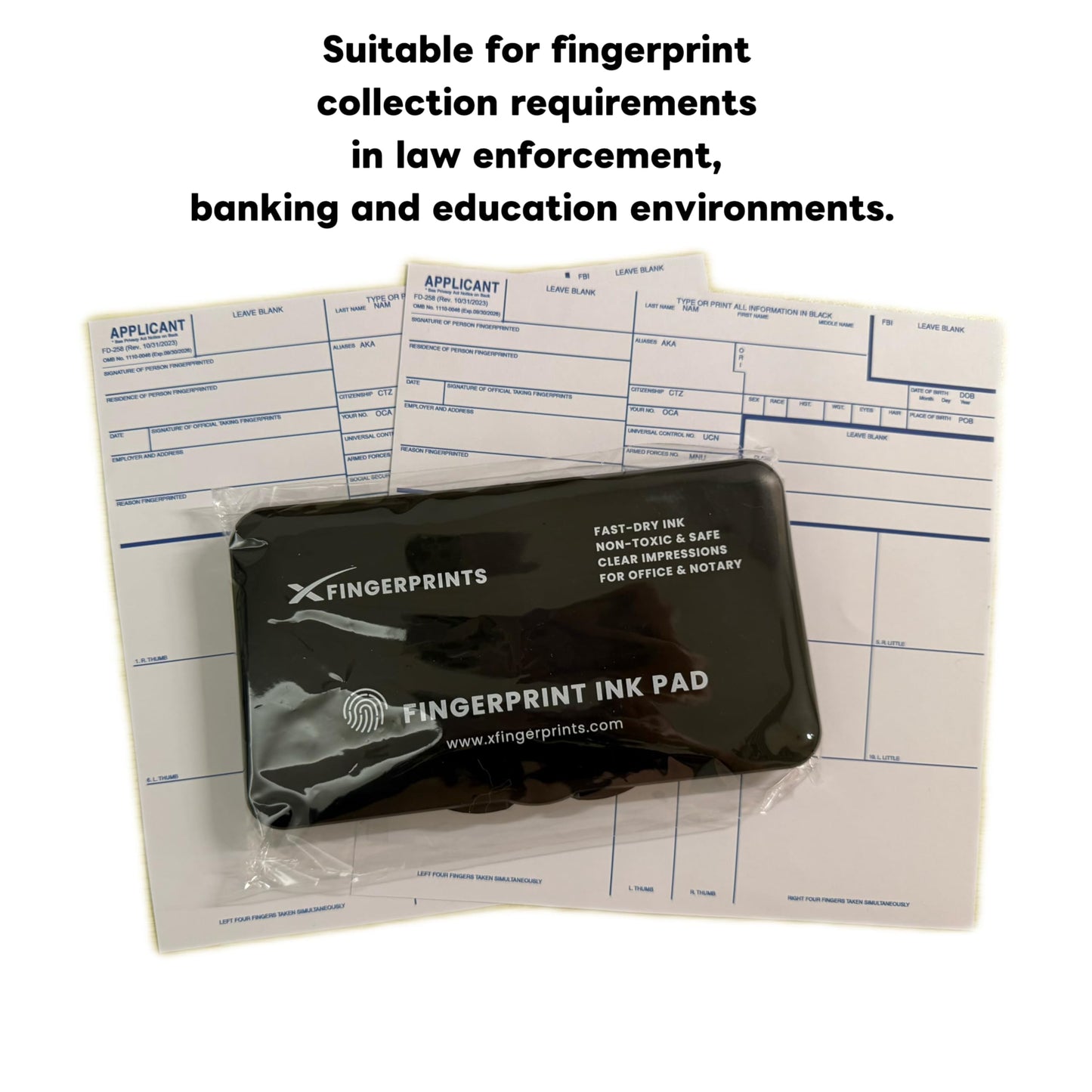 Fingerprint Ink Pad Ultra-Black 6.2" – Quick-Dry, Flawless, Non-Toxic Ink for 10,000+ Clear Prints – Large Stamp Pad for Notary, ID Verification, Banks, Schools, Law Enforcement & Legal Forms