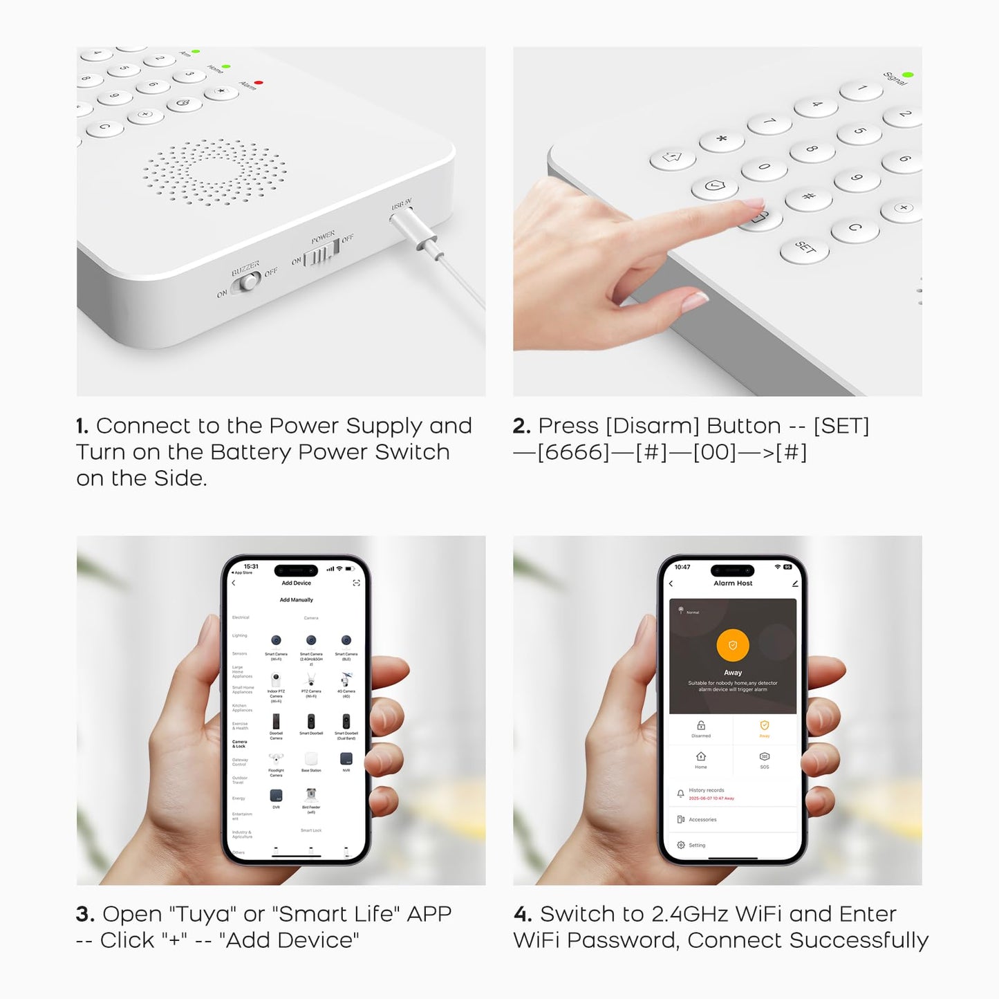 PGST Home Security System,DIY Wireless Home Alarm System for Home Security with Door Motion Sensors,Smart Keypad,Remote,No Subscription Fee (8 Contact Sensor + 2 Motion Sensor + 1 PTZ Camera)