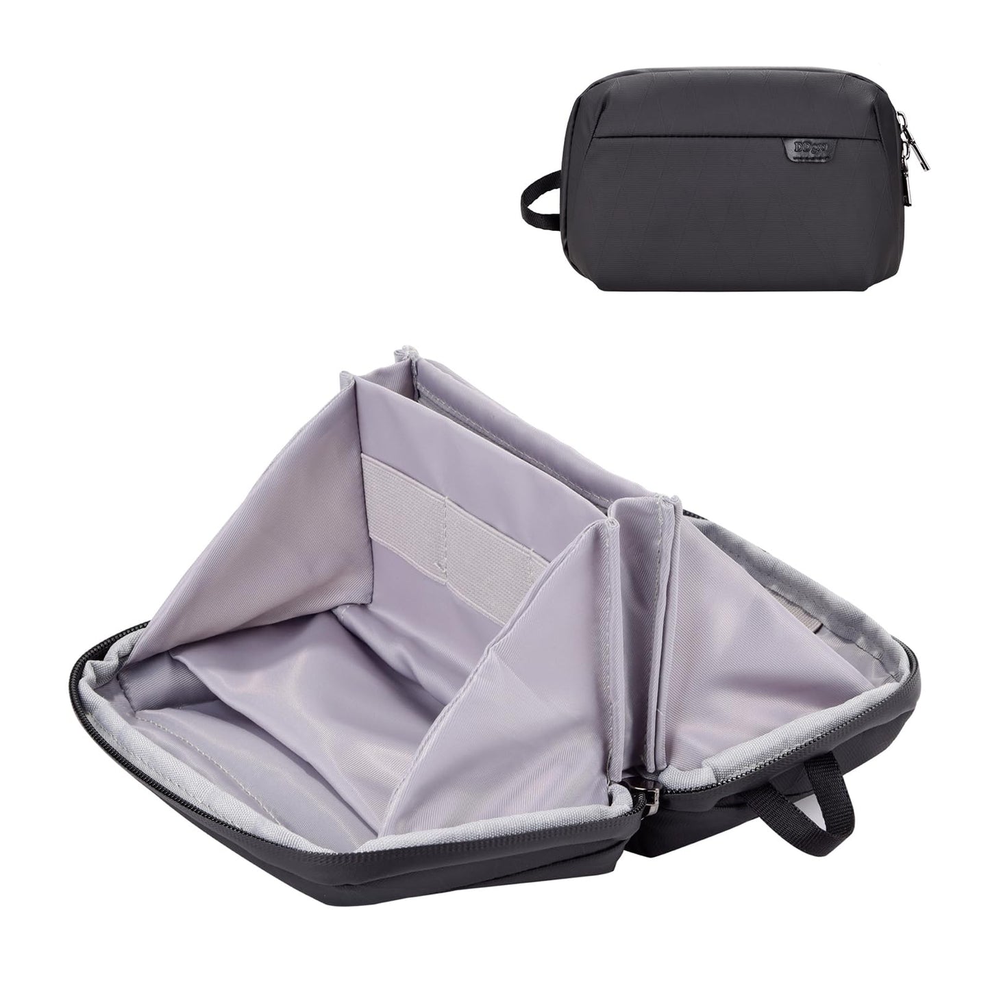 DDgro Mini Electronics Travel Organizer Pouch, Small Storage Case for Cable/Charger & Cords/Tech Essentials (Black-Mini)