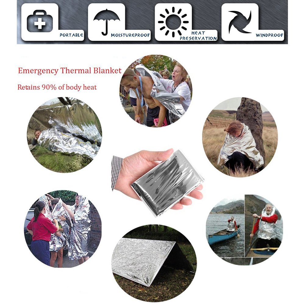 XUANLAN Emergency Survival Kit 13 in 1, Outdoor Survival Gear Tool with Survival Bracelet, Fire Starter, Whistle, Wood Cutter, Water Bottle Clip, Pen (Survival Kit 2)