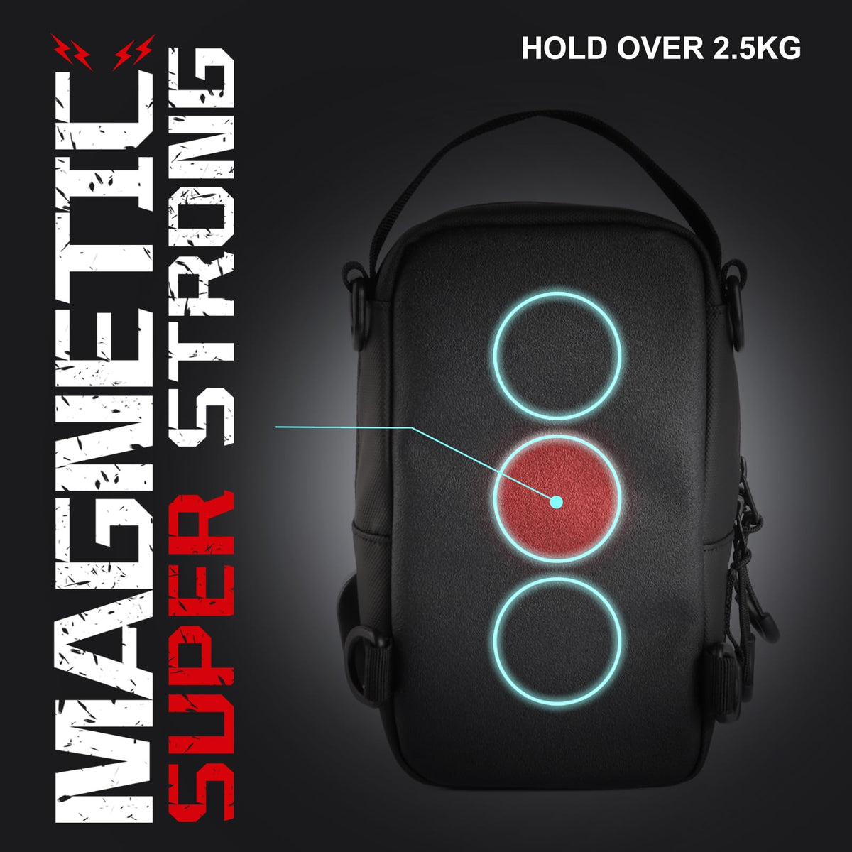 LEPHYON Magnetic Gym Bag, Small Gym Bag for Men & Women, Crossbody Sling Bags with Strong Magnets, USB Charging Port, Multi-Carry Design, Perfect for Travel Workout Sports, Best Gift for Fitness Lover