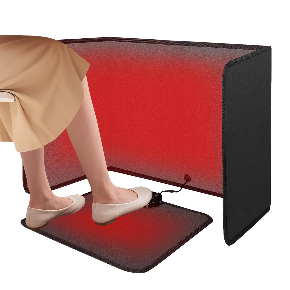 SoliSnug Under Desk Heater Foldable, Quiet Space Heater for Office with Timer, 8 Temp Levels, Auto Shut Off, Energy Efficient, Portable Foot Warmer