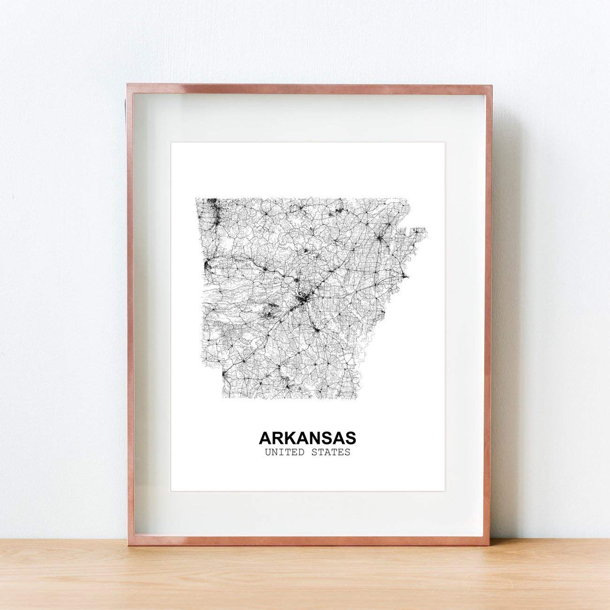 Eleville 11X14 Unframed Arkansas United States Country View Abstract Road Modern Map Art Print Poster Wall Office Home Decor Minimalist Line Art Hometown Housewarming wgn163