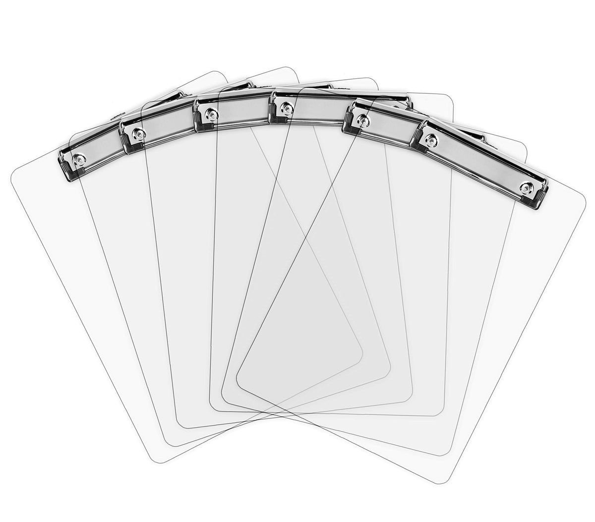 Plastic Clipboards (Set of 12) Transparent Clipboard (Clear) Strong 12.5 x 9 Inch | Holds 100 Sheets! Acrylic Clipboards with Low Profile Clip | Bulk Back to School Supplies for Teachers