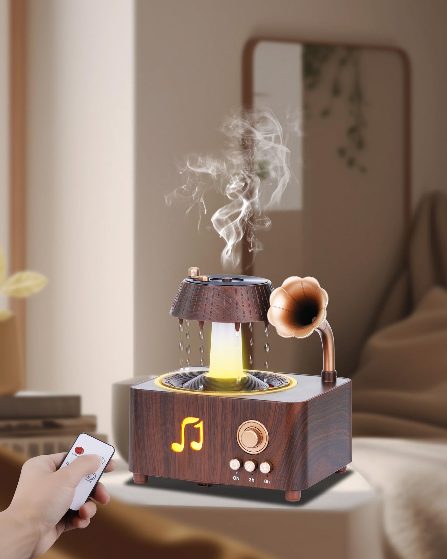 Kaaeiccr Essential Oil Diffuser, Humidifiers For Bedroom, 250ml Cool Mist Rain Diffuser, 7 Colors LED Ambient Light & Auto Shut-Off When Water Runs Out, for Office, Study Room, Yoga, Relaxation & Home