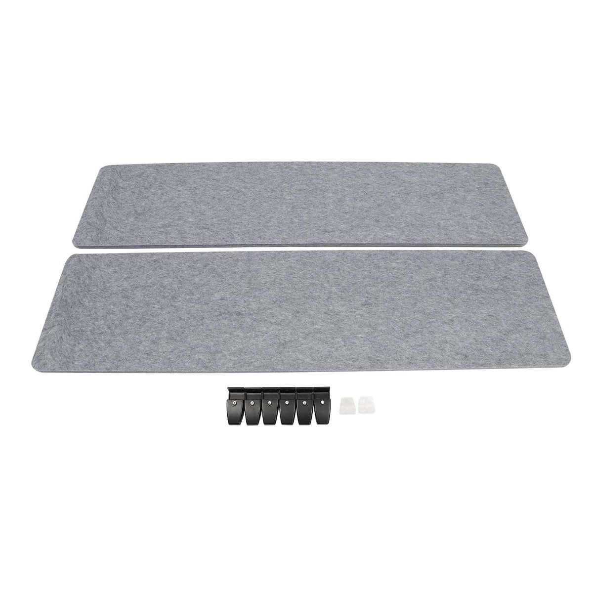 ReFocus Raw Clamp-On Acoustic Desk Divider Mounted Privacy Panel Set – Reduce Noise & Visual Distractions for Office, Study (Castle Gray, 2× Panels (60"×16"))