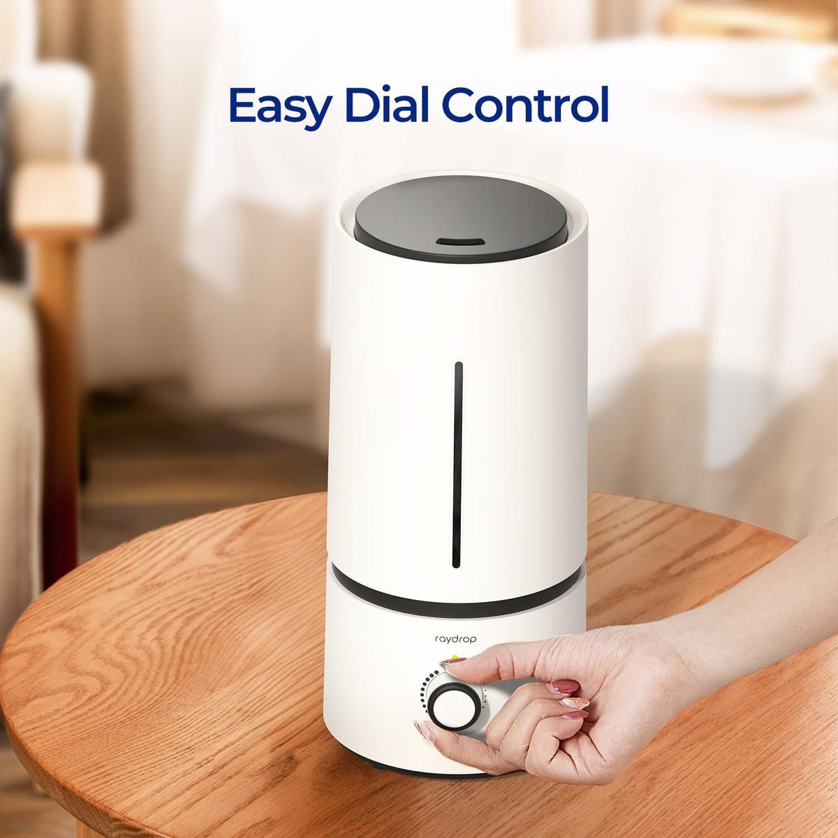 raydrop Cool Mist Humidifiers for Home Babies, 1.70 L Quiet and Small Ultrasonic Humidifier for Bedroom Nightstand, Space Saving, Auto Shut Off - (0.45 Gallon, US 110 V)