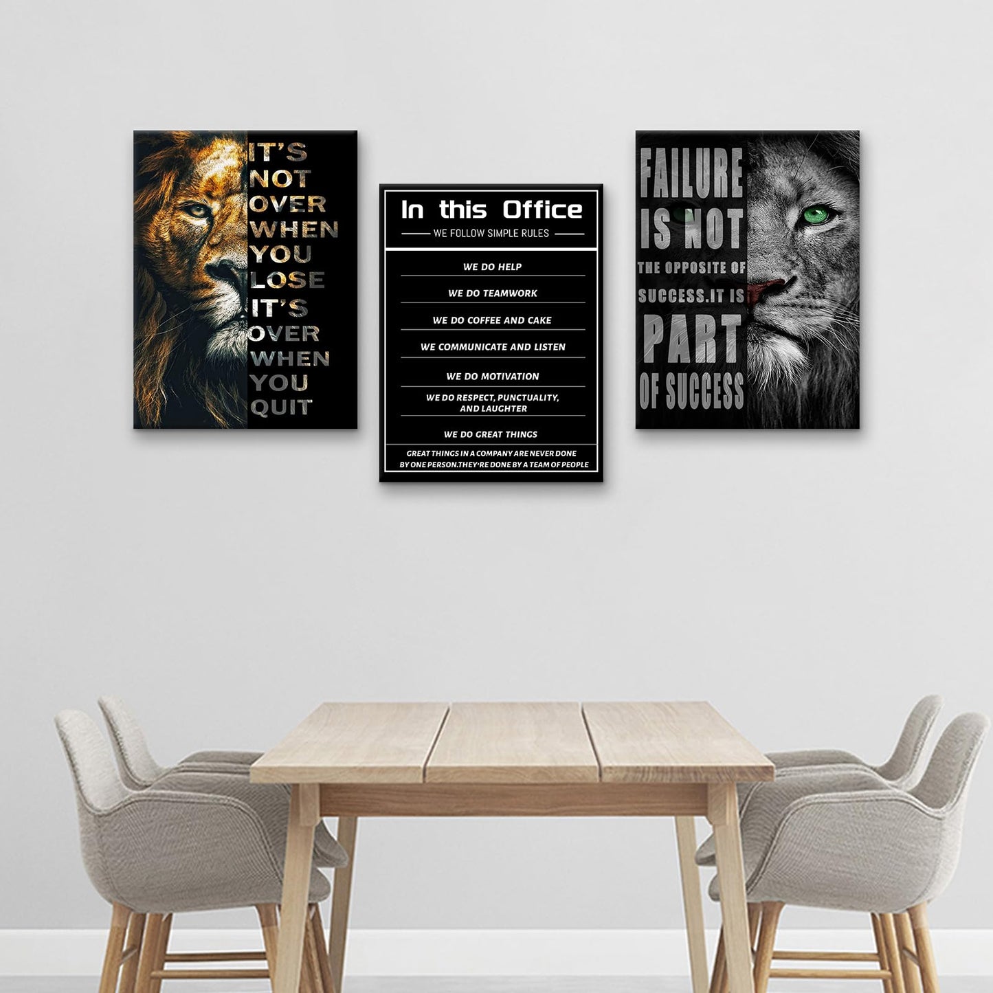 Inspirational Canvas Wall Art Motivational Painting Positive Entrepreneur Quotes Posters In This Office Pictures Print Wall Decor Artwork for Bedroom Office Framed Ready to Hang [36''W x 16''H]