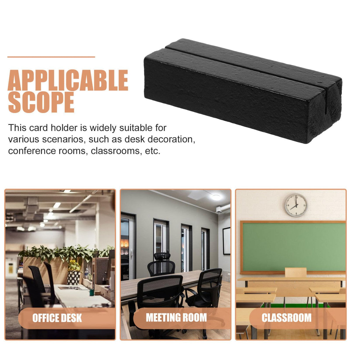 Tofficu 20pcs Wood Place Card Holder, Table Number Sign Stand, Desk Photo Display Holder for Picture Calendar Postcard Business Name Card for Wedding Home Office Meetings Decoration（Black）