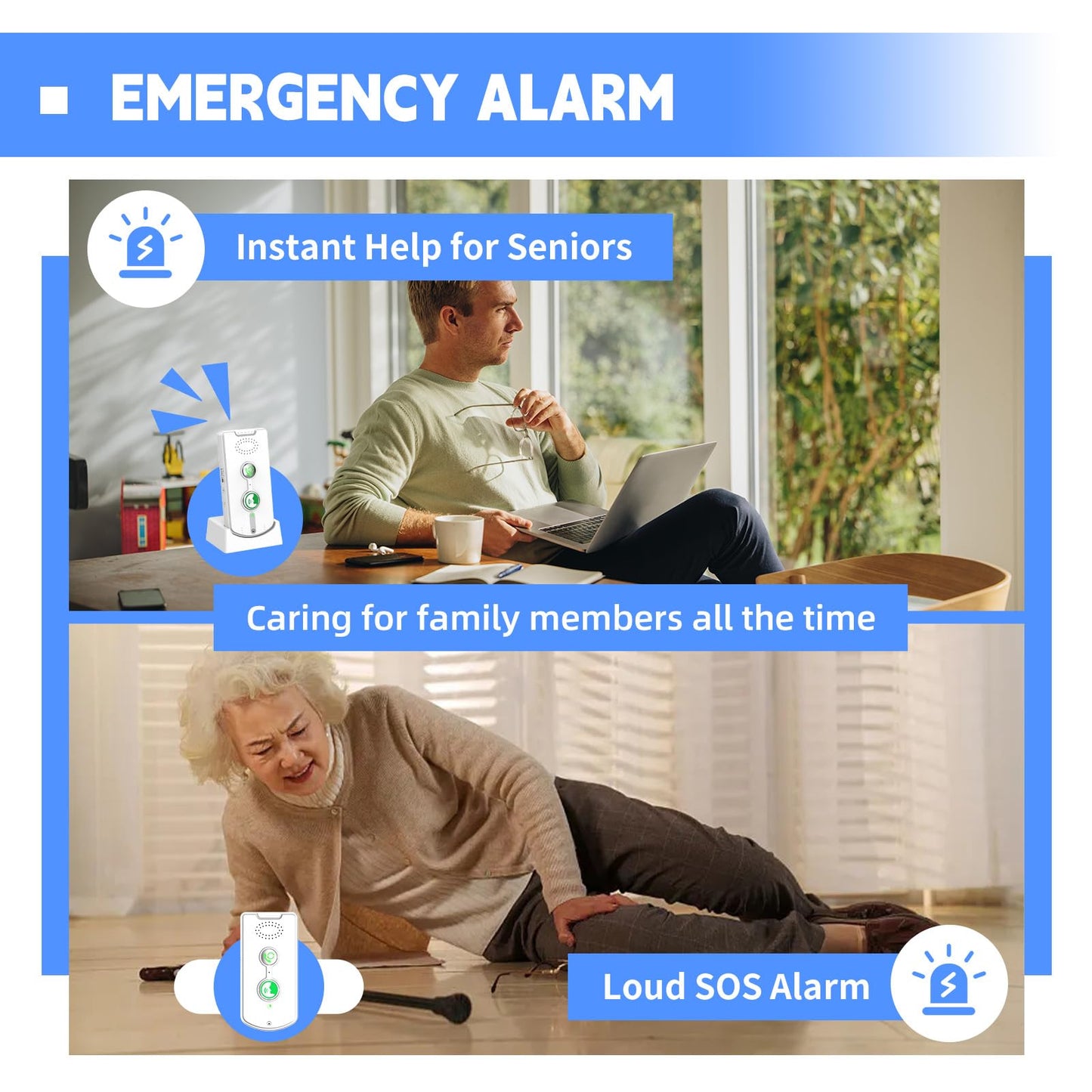 2 Way Intercom for Home Upgraded, Portable Wireless Intercom System for House with 5 Level Volume and Ringtones Adjustment Rechargeable for Hospital Hotel Office Business 4 Pack(White)