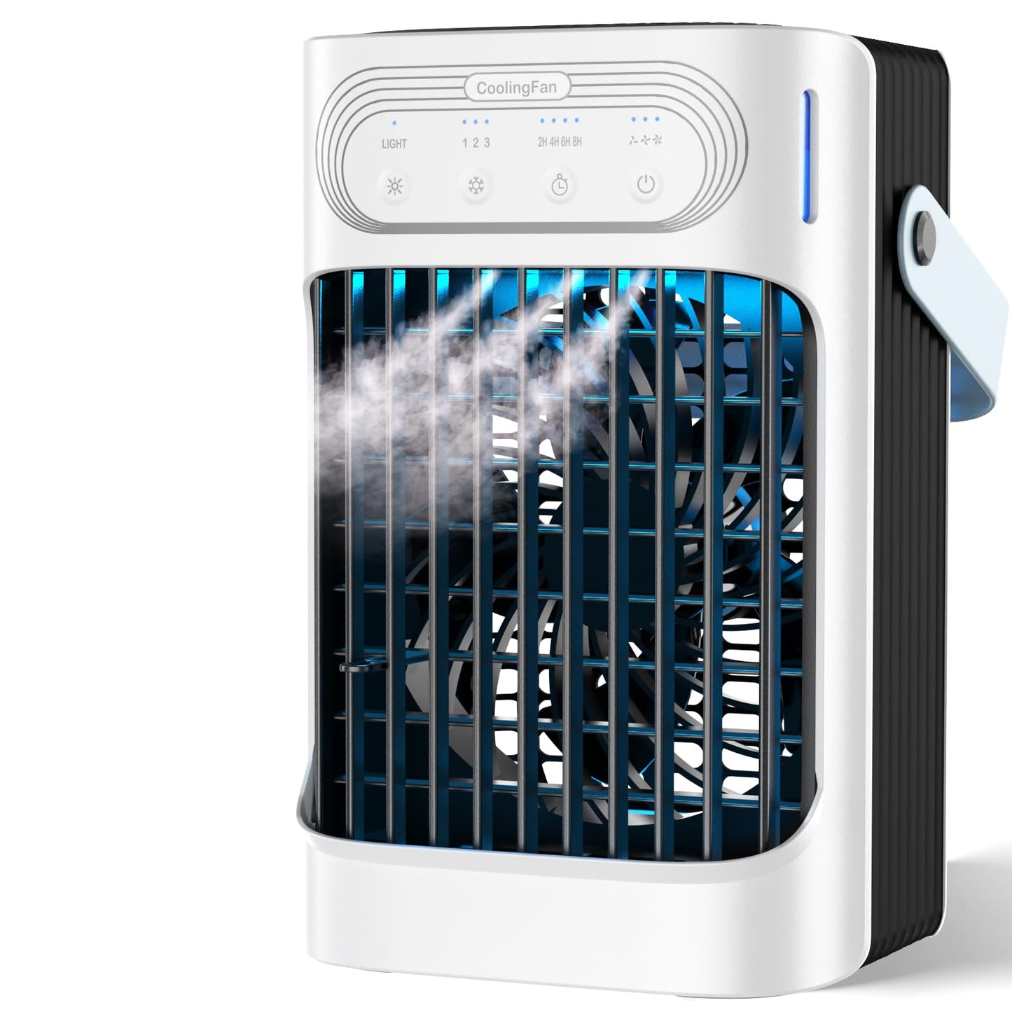 Portable Air Conditioners Cooling Fan, 800ml Mini Air Conditioner Portable AC Unit with 3 Cool Mist & Speeds, 7 Night Light & 2-8H Timer, Personal Air Cooler for Bedroom Office Camping