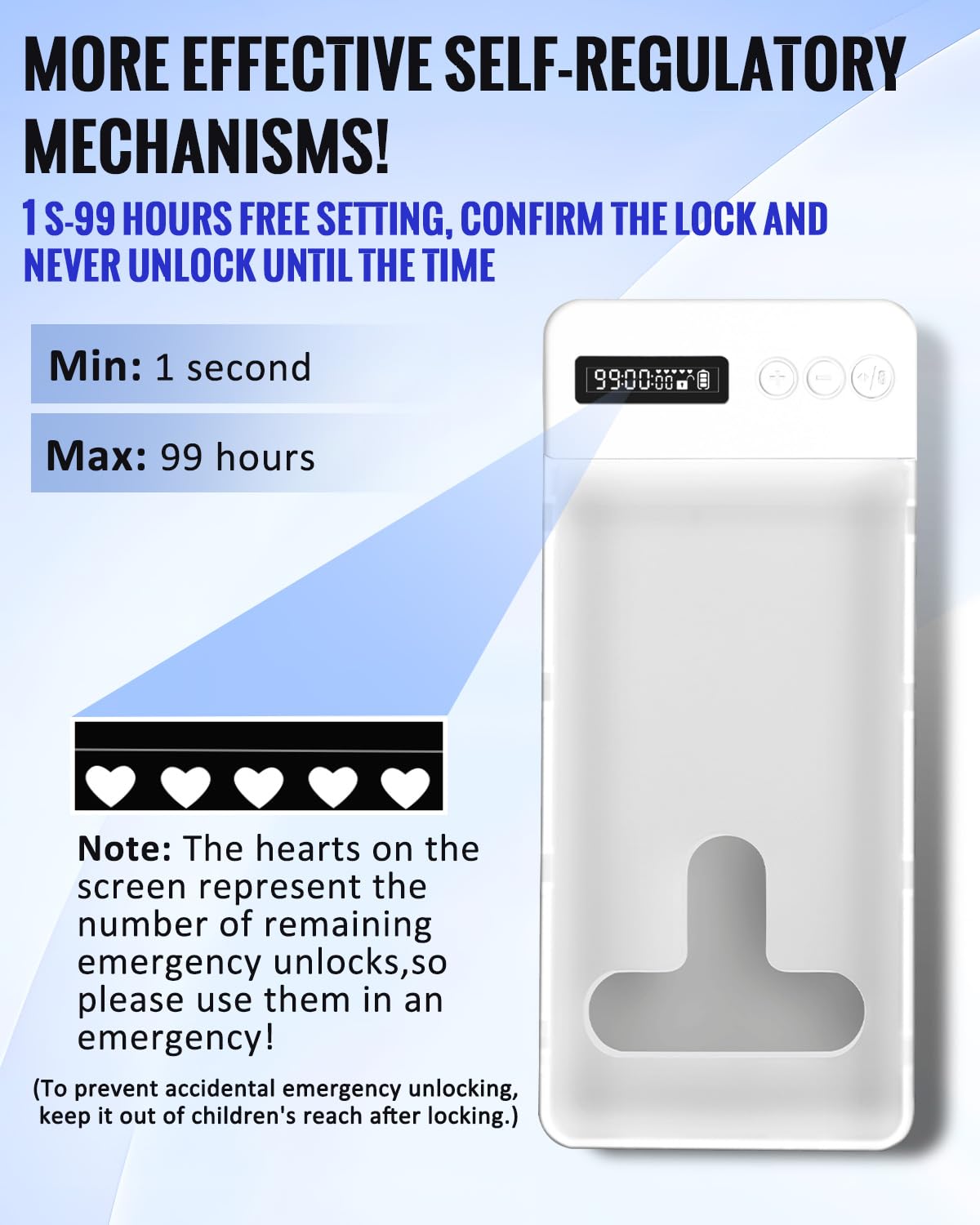 Fullware Portable Phone Lock Box with Timer 99 Hours for iPhone & Android, for College Students, Fitness, ADHD, Self-Control, 60 Days Battery, Focus, Gifts for Student Graduation, College Essentials