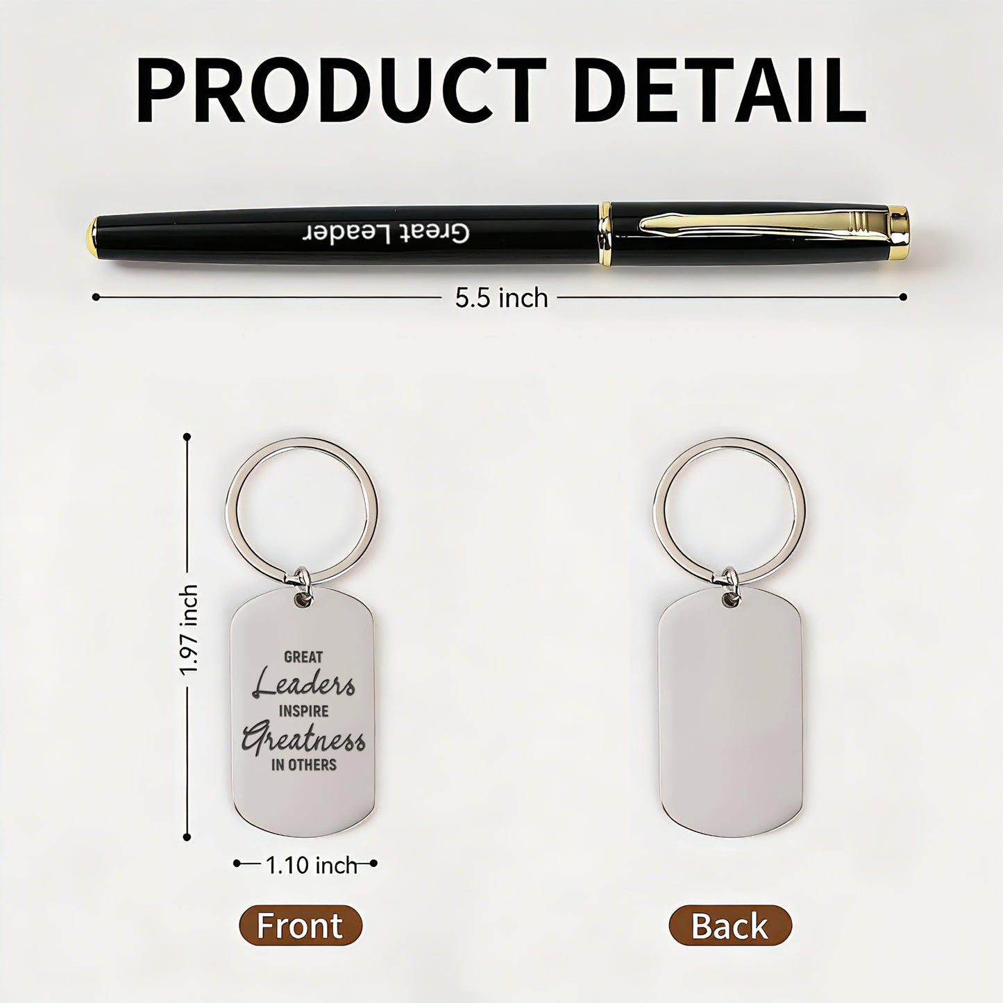 Boss Appreciation Gifts,Hardcover Journal Notebook& Keychain & Pen Gift Set,Idea Gift Ready Box for Great Leaders Supervisor Mentor Retirement,A5 Size (5.7'' x 8.3'') 200 Pages 100GSM Thick Paper(Brown)