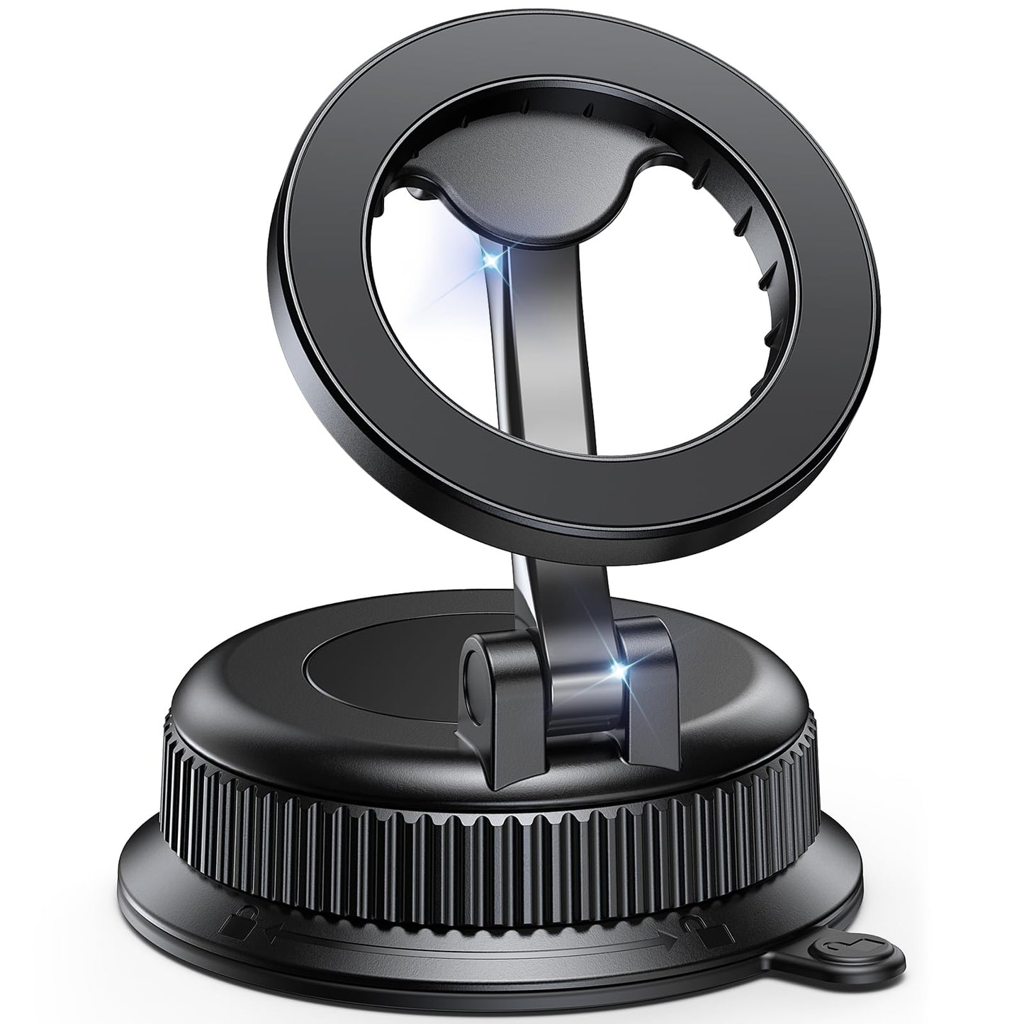 BOSILLEY Magnetic Car Phone Holder for MagSafe, Strong Suction Cup Car Phone Mount for Dashboard & Windshield, 360° Rotatable & Foldable, Adjustable Cell Phone Holder for Car, Fits iPhone 12–17 Series