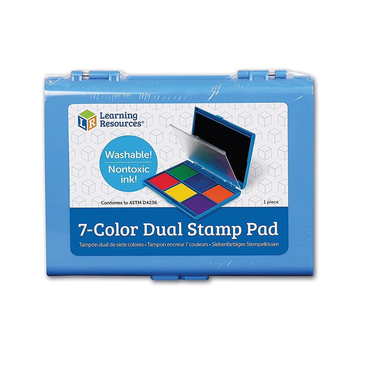 Learning Resources 7-Color Dual Stamp Pad - Washable Ink Pad for Kids, Ink Pads for Stamps, Stamp Pads for Classroom and Teachers