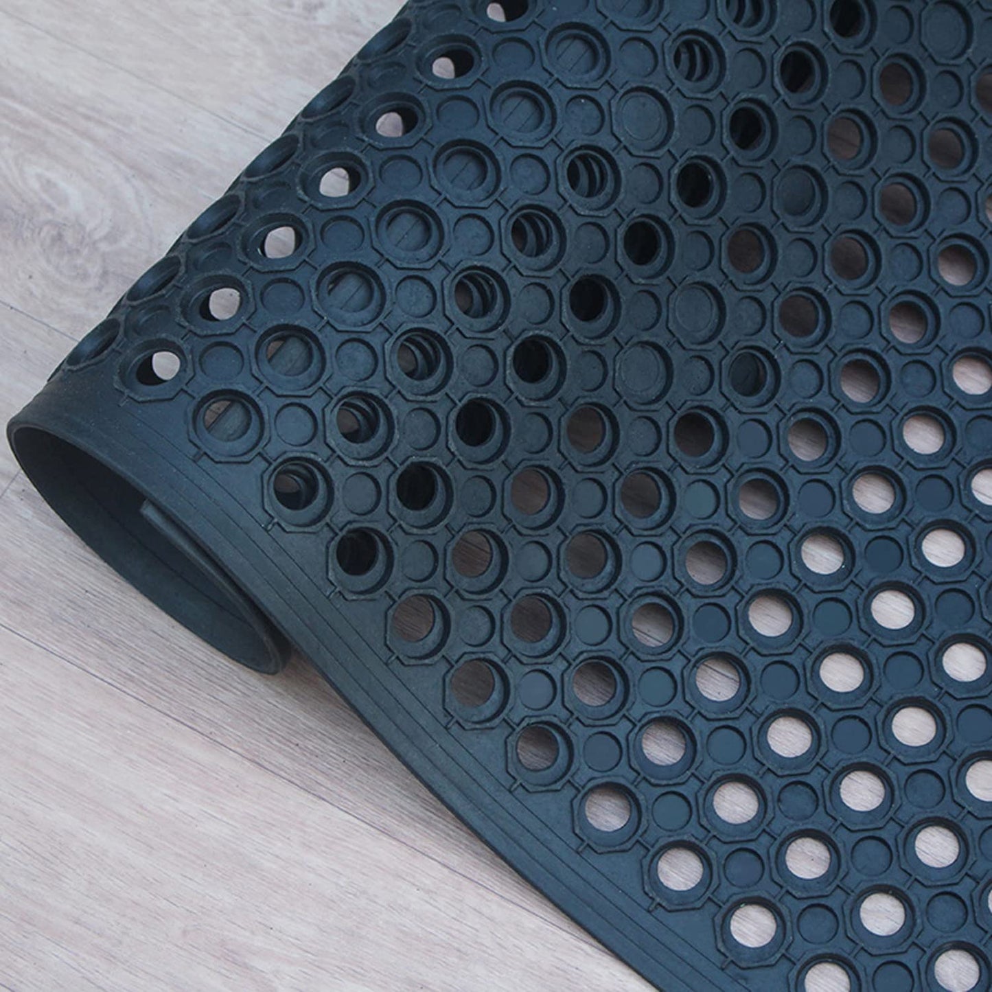 3x5FT Rubber Floor Mat Commercial Anti Fatigue Rubber Drainage Mat New Non Slip Bar Floor Mat Door Mats for Deck,Pool,Restroom,Bathroom,Kitchen,Wet Areas
